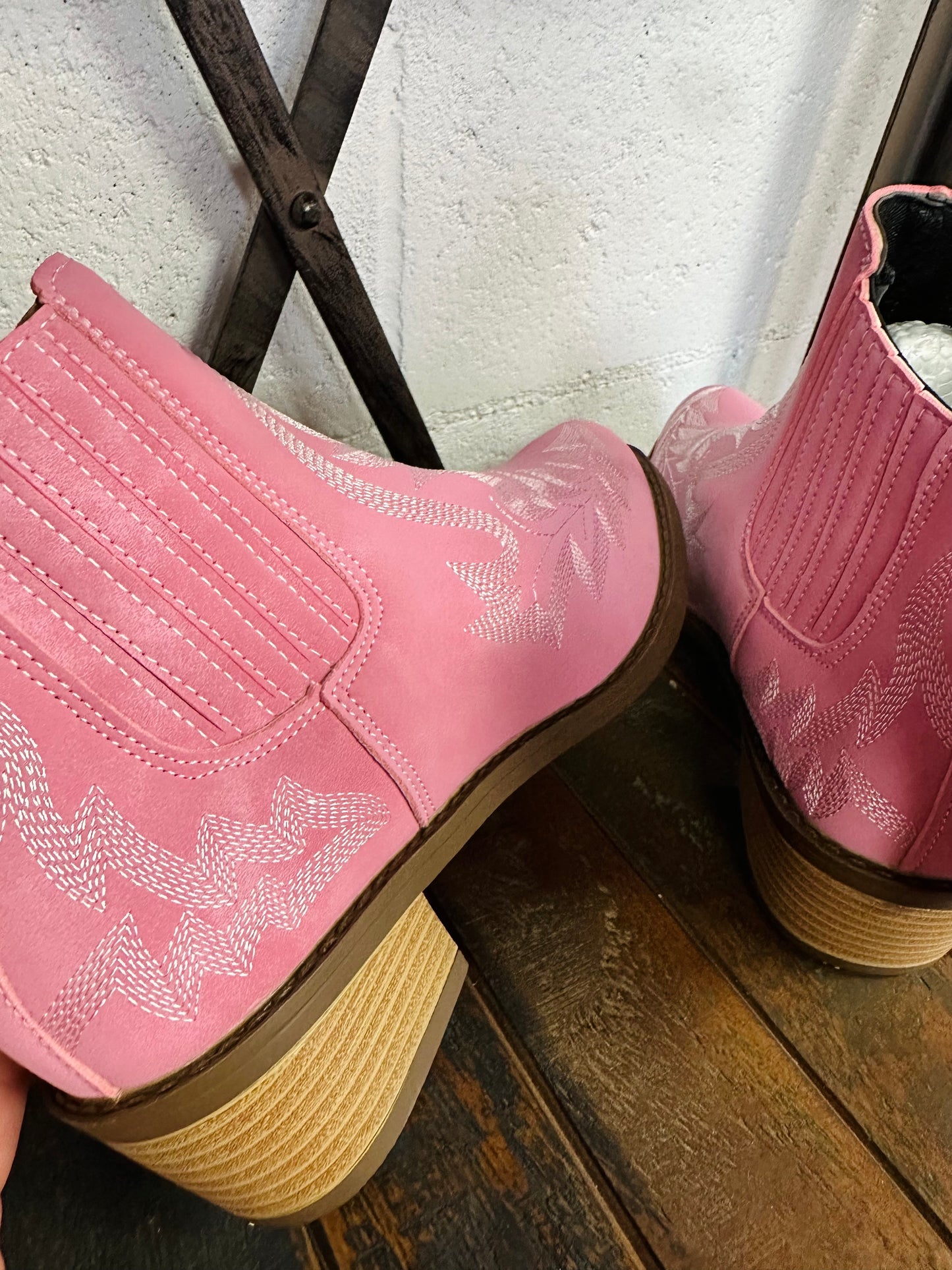 The Montana Pink Western Bootie