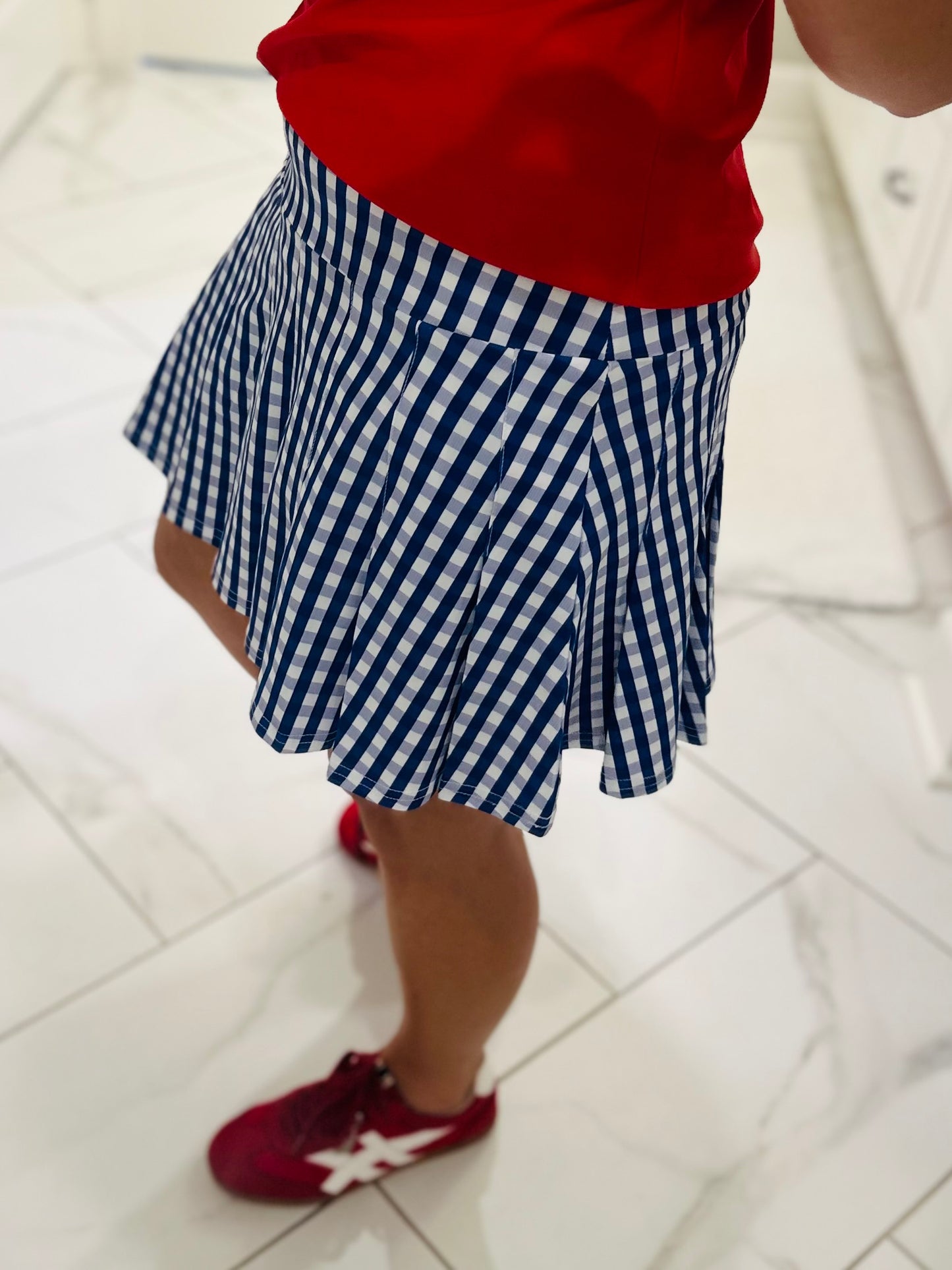 The Jackie Royal Blue Gingham Skort