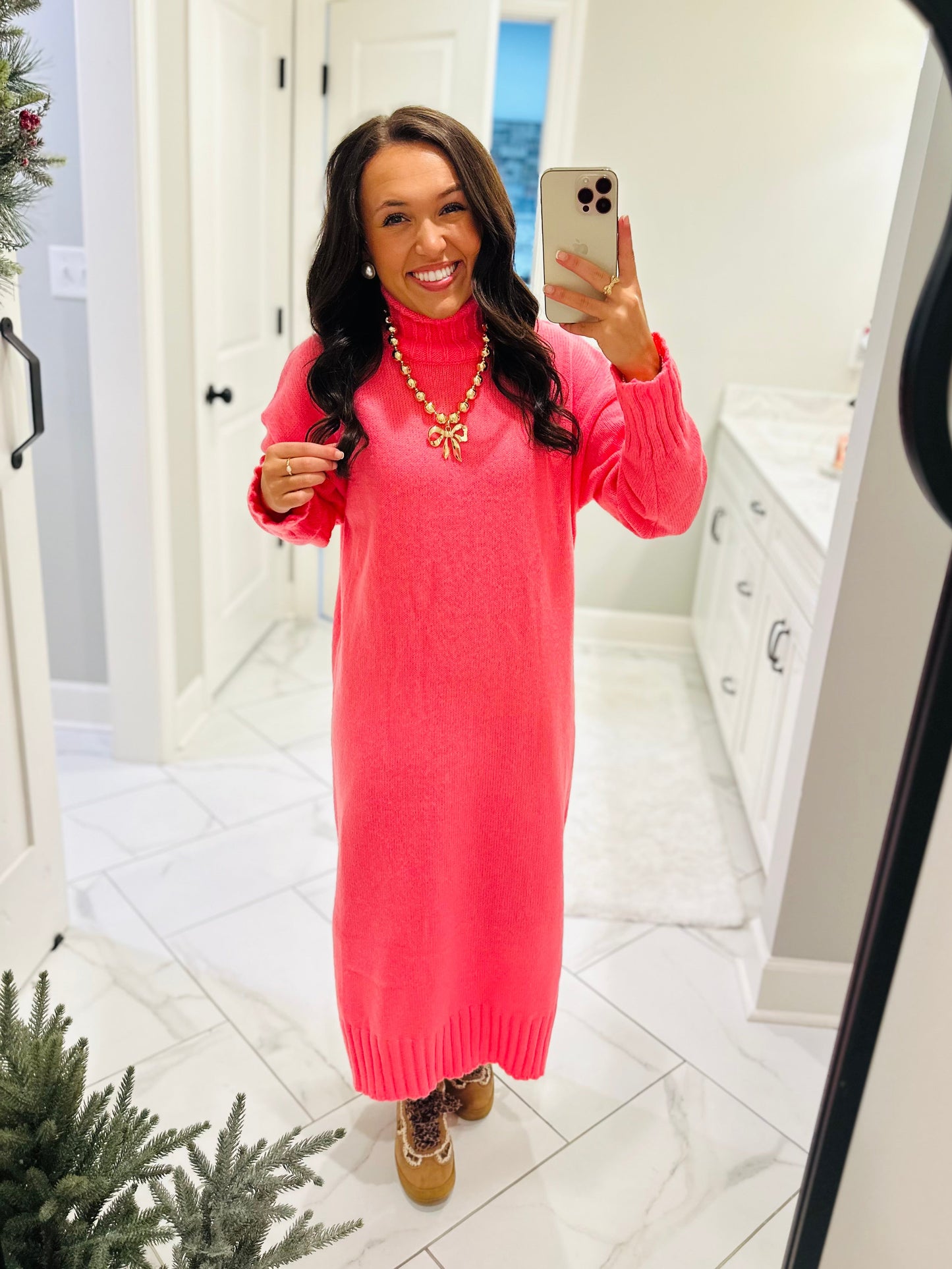 The Wrenlee Turtleneck Sweater Midi Dress