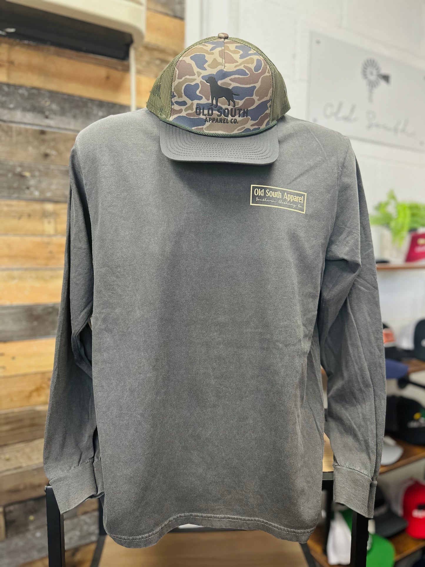 Dog Outline Thicket Camo Long Sleeve Tee