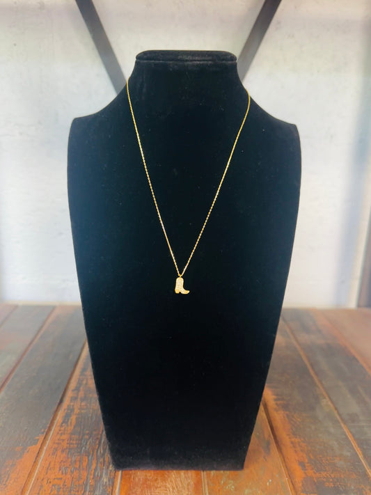 Sparkle Glam Cowboy Boot Necklace