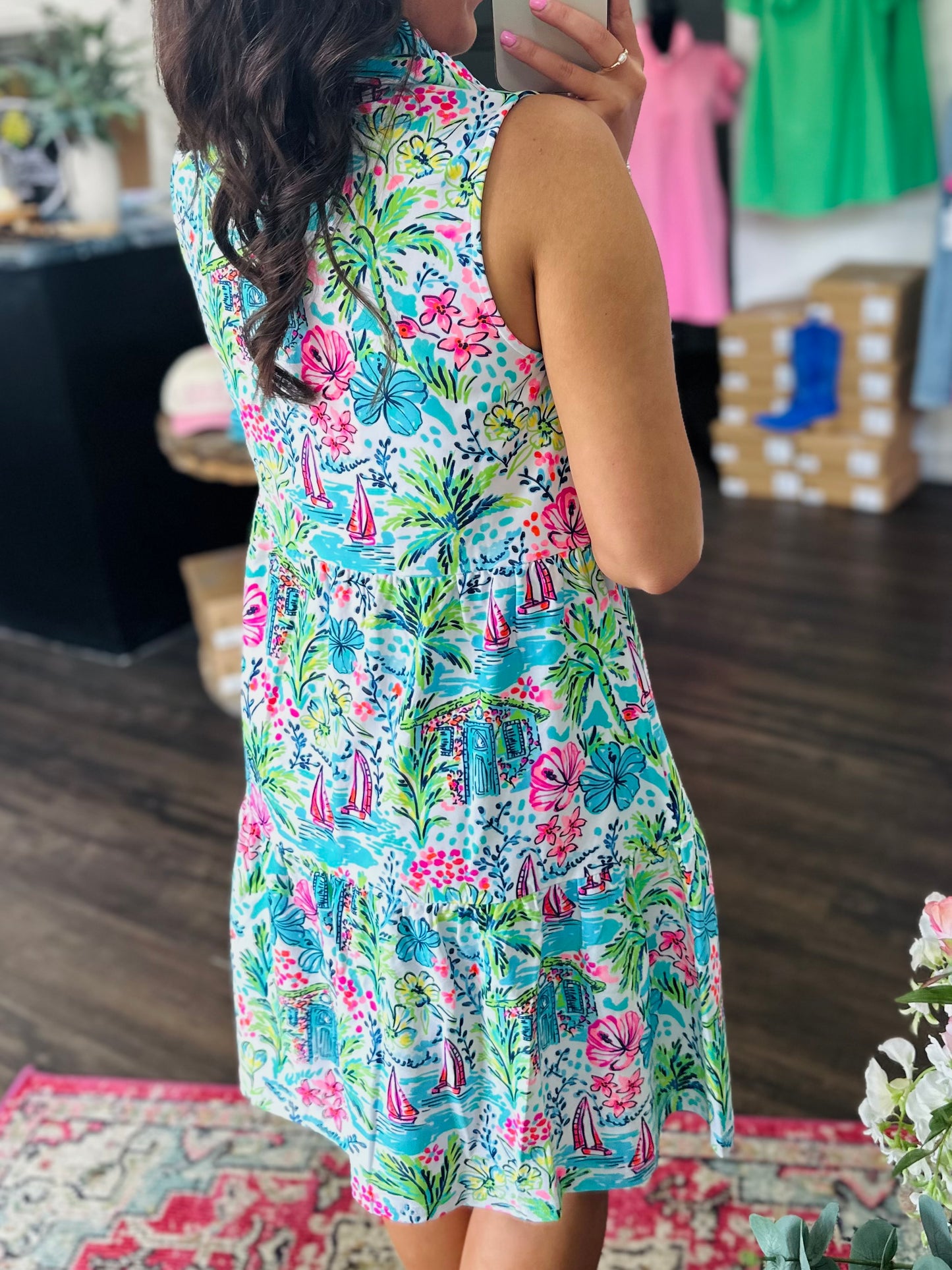 The Skye White Coastal Tiered Sleeveless Dress