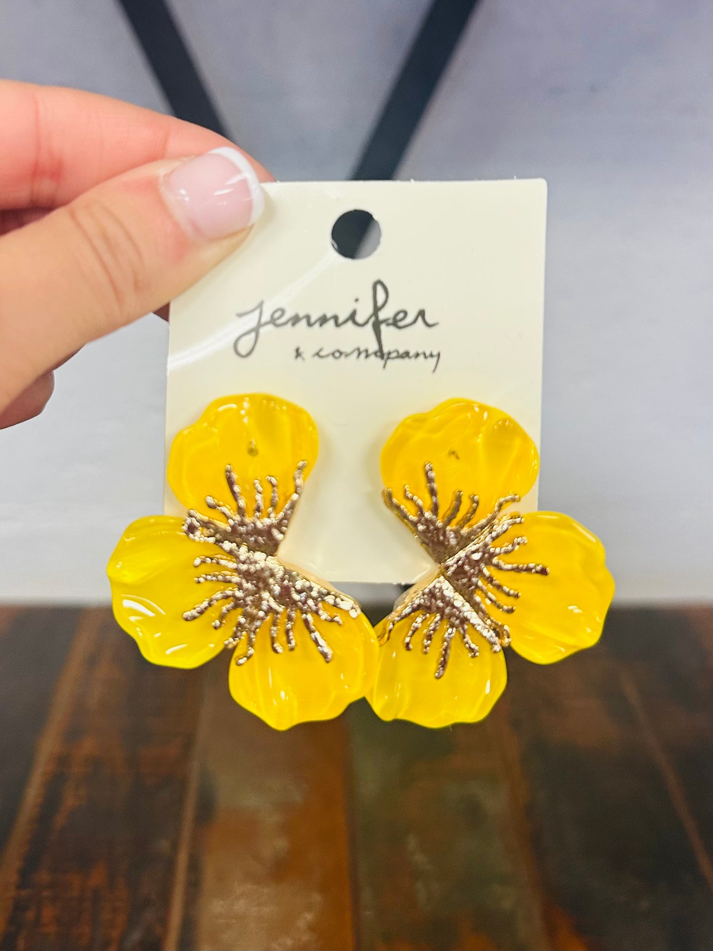 Flower Statement Earring - Yellow