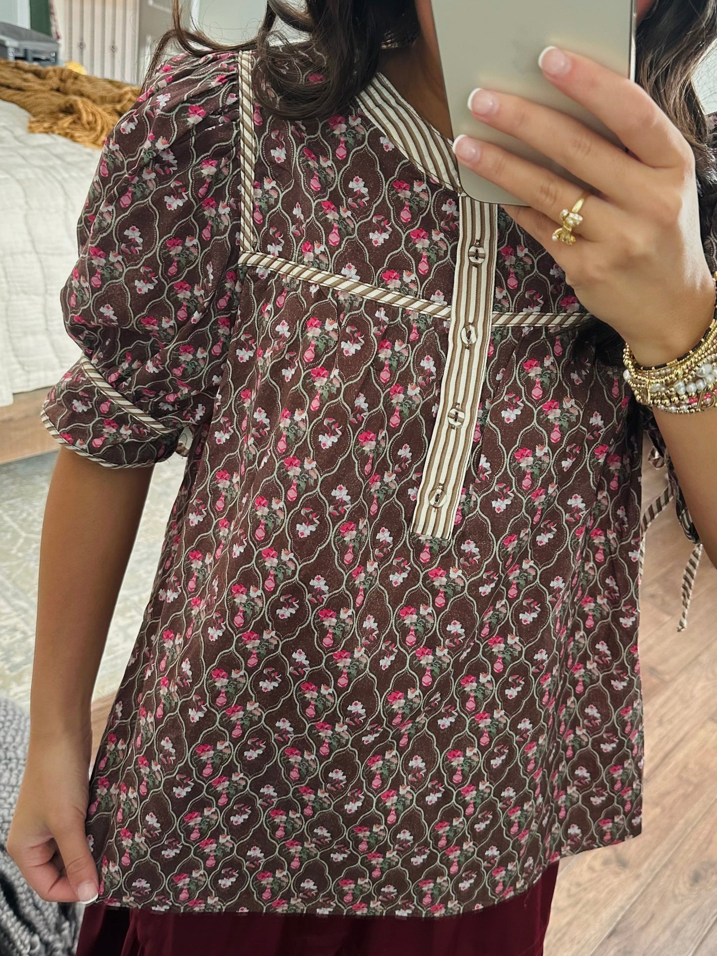 The Lottie Brown Floral Top