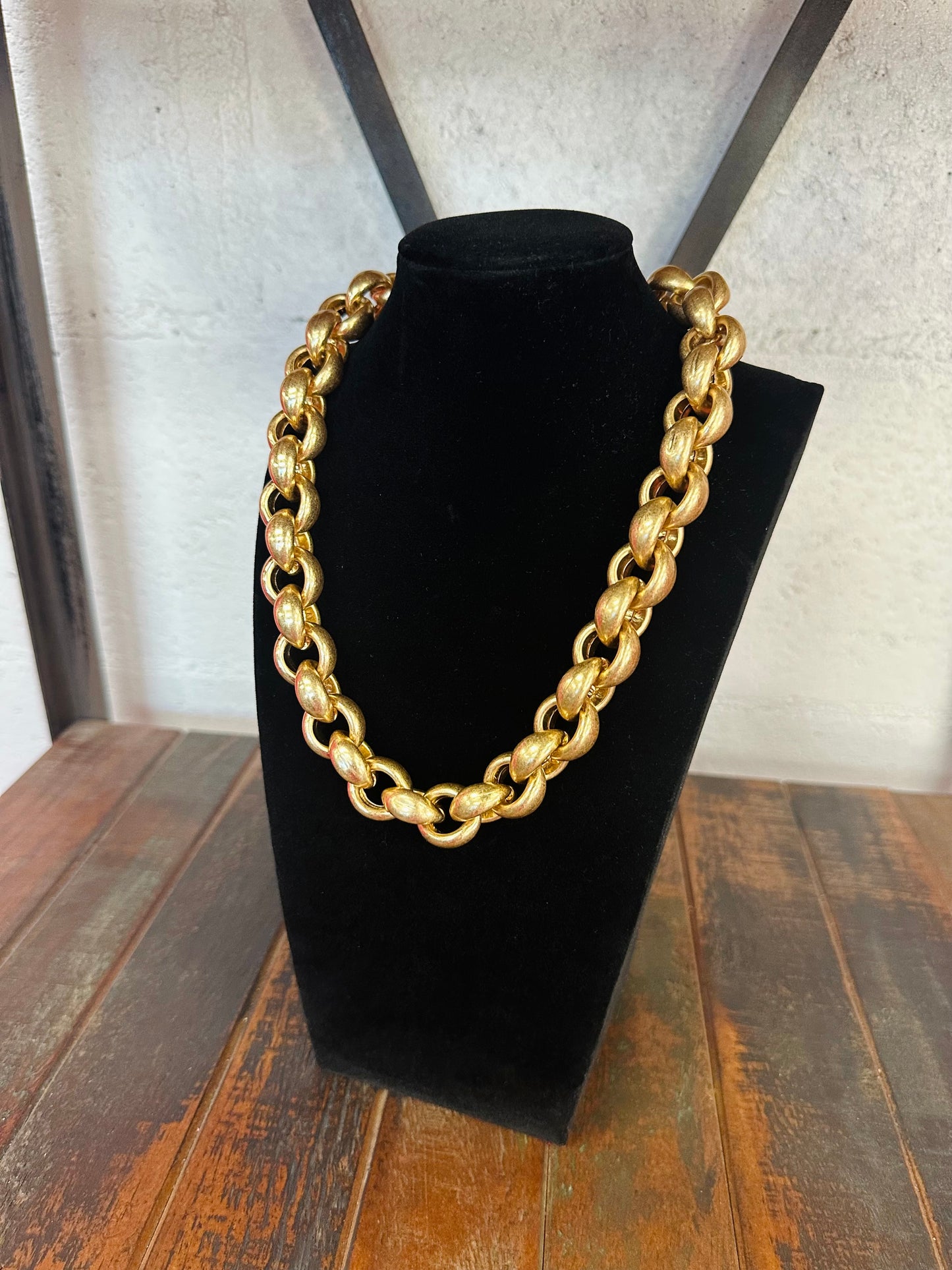 Vintage Gold Plated Chunky Chain Necklace