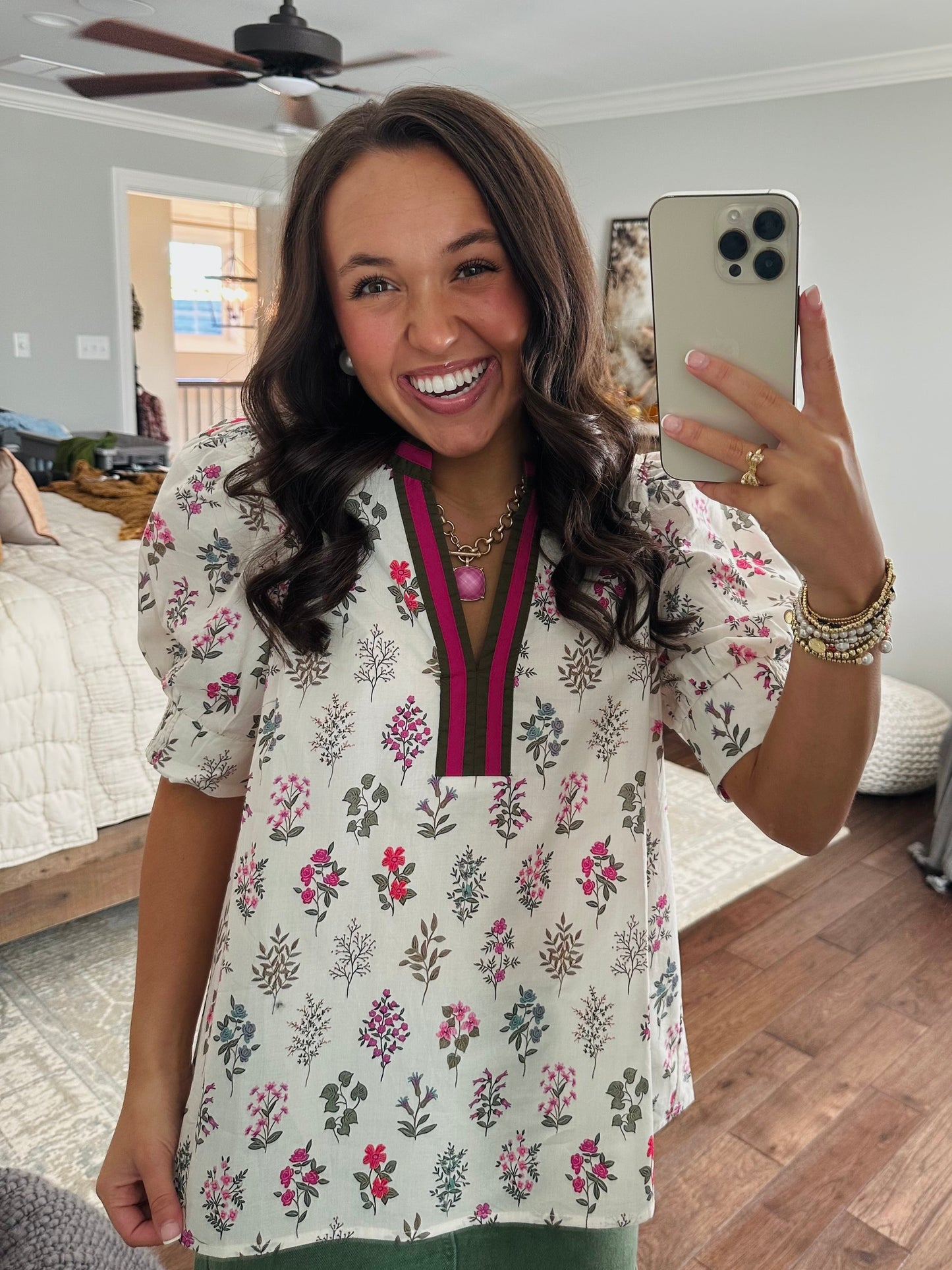 The Bree Floral Puff Sleeve Top