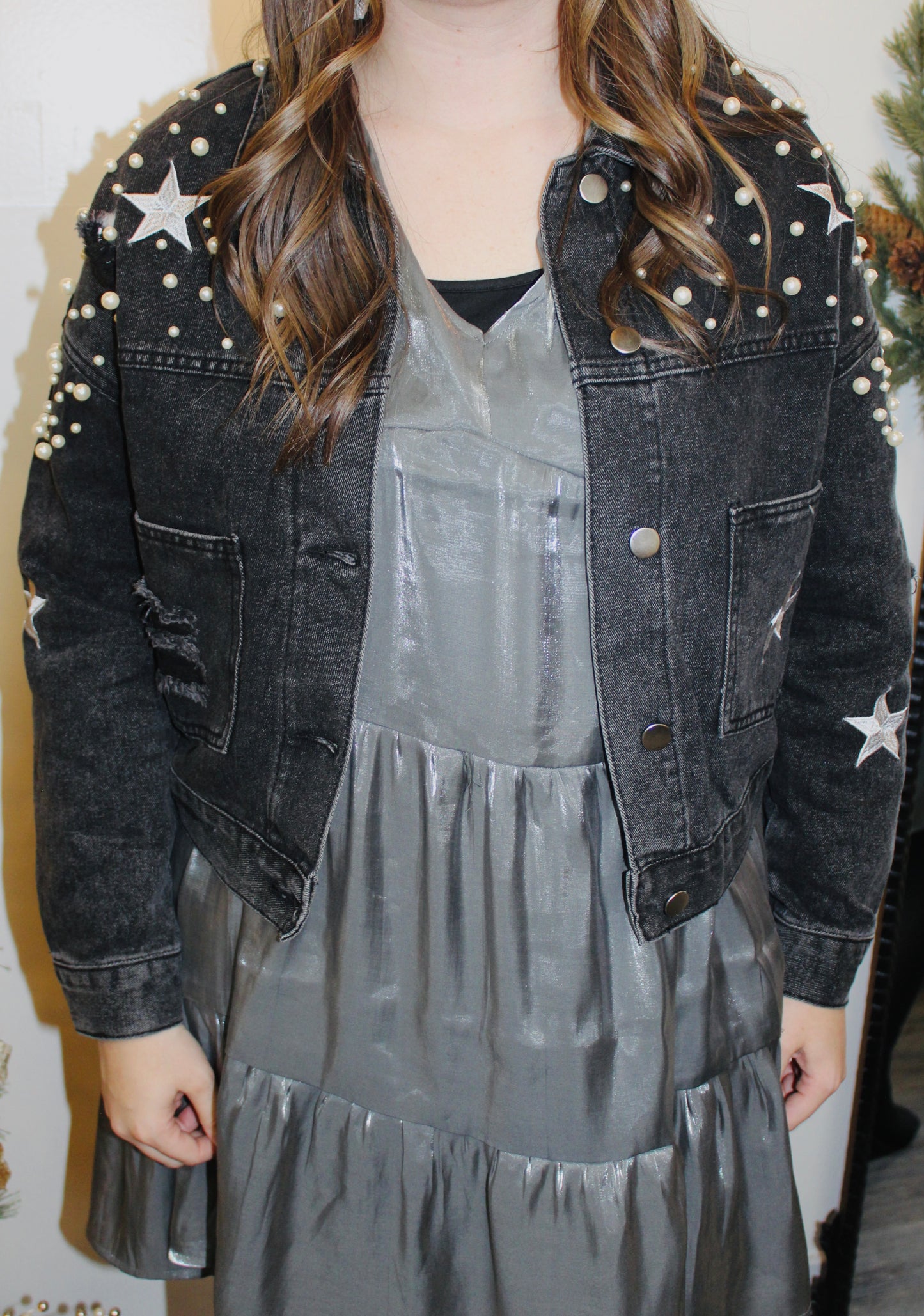 Black Pearl & Star Denim Jacket