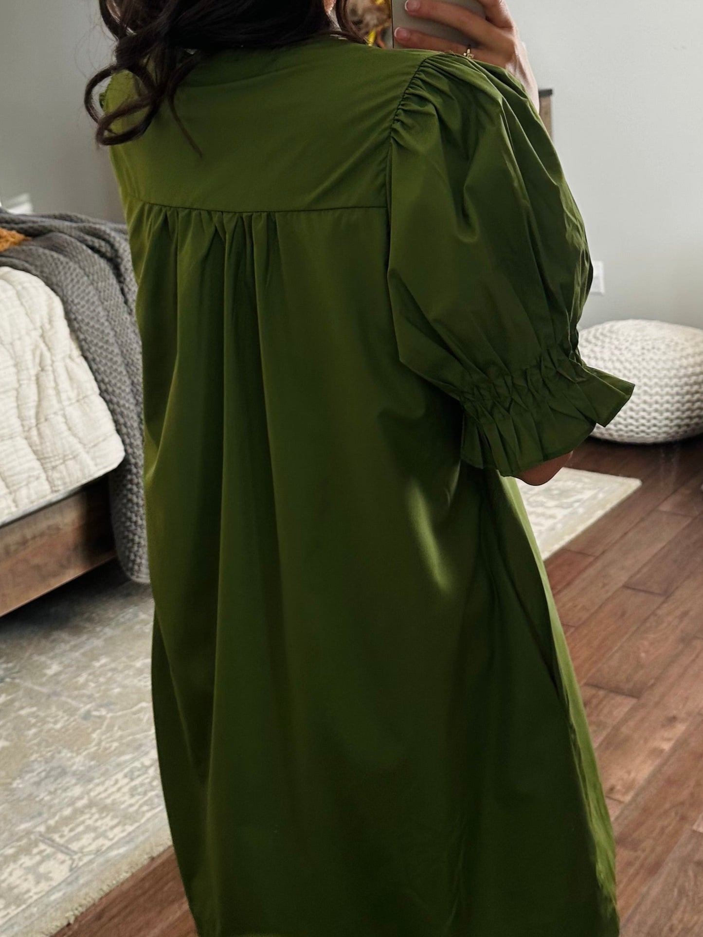 The Willow Olive Green Dress
