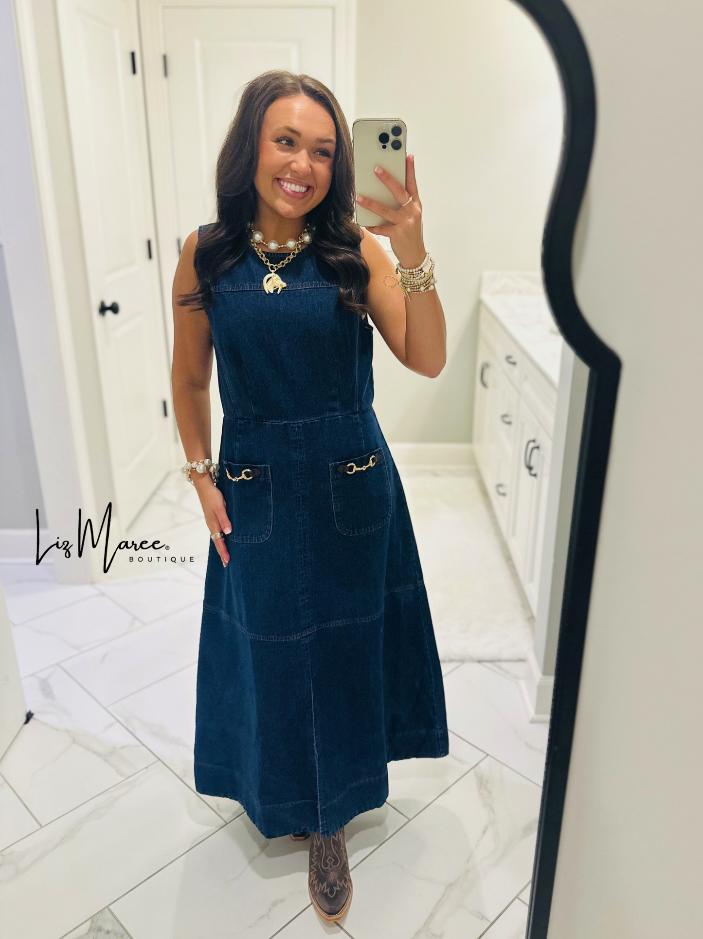 The Ella Grace Denim Midi Dress