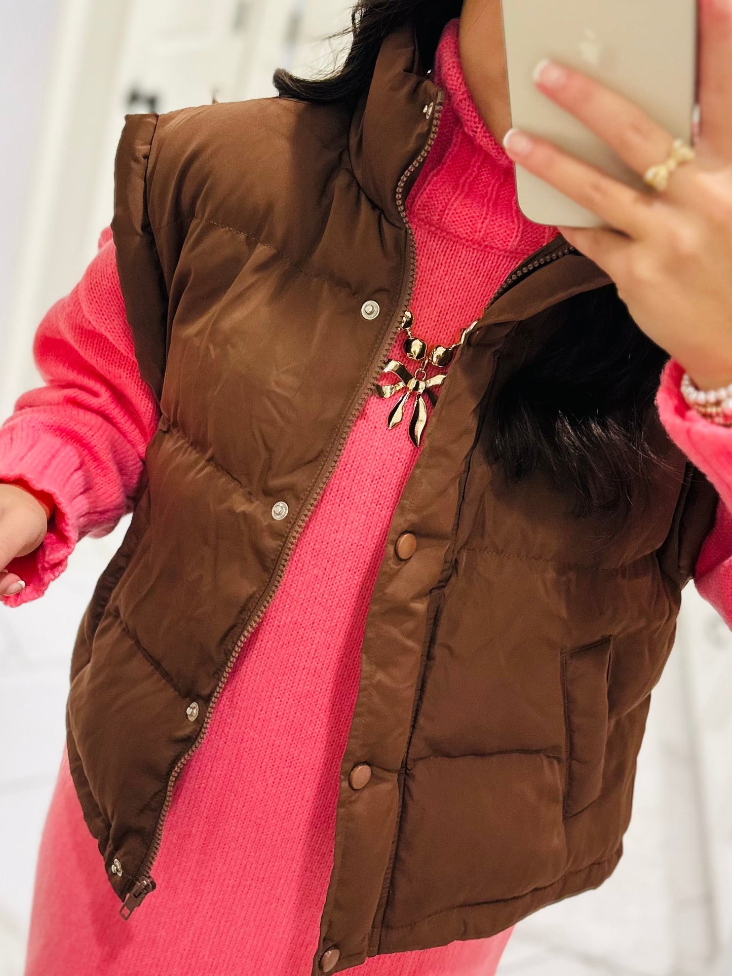 The Chocolate Brown Puffer Vest