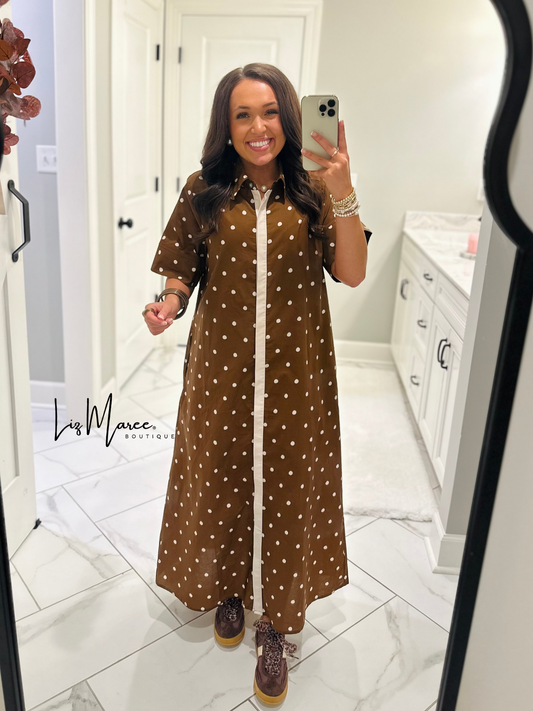 The Ruth Brown Polka Dot Midi Dress