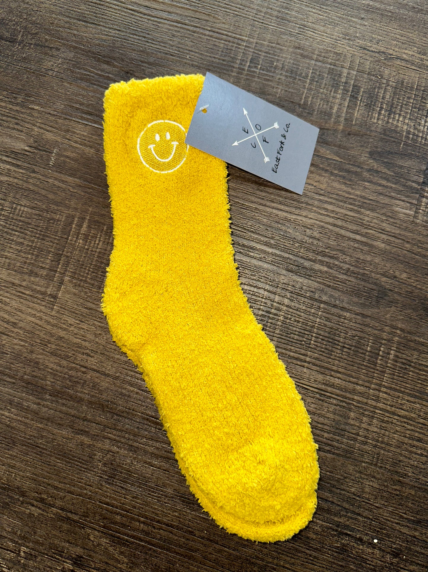 Plush Smiley Face Socks