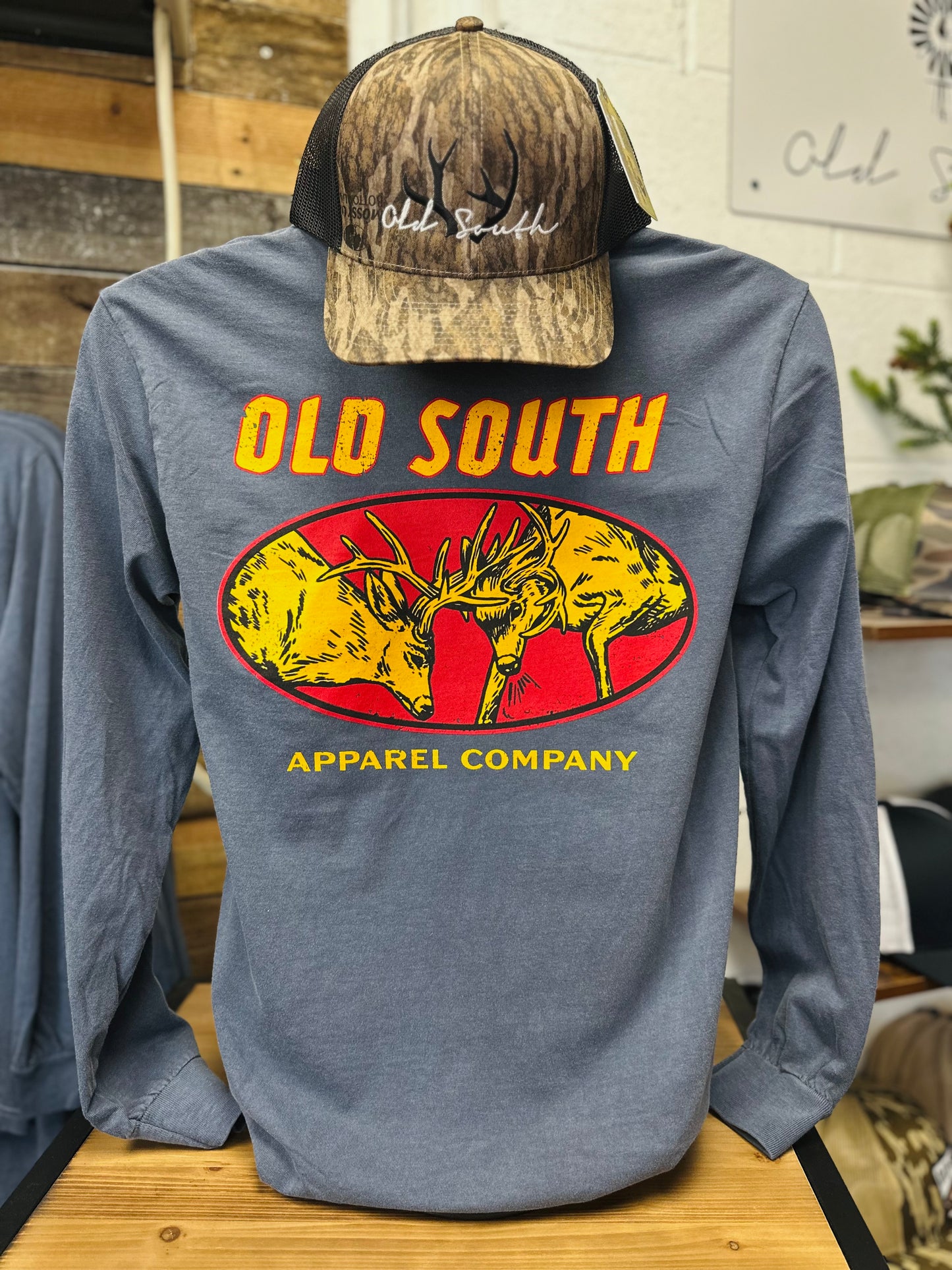 Fighting Bucks Long Sleeve Tee - Denim