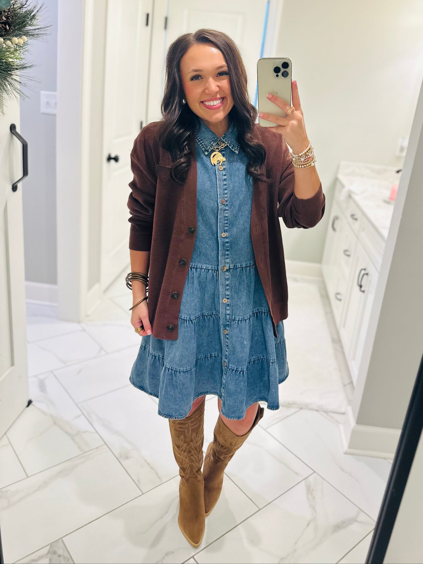The Payton Denim Tiered Dress
