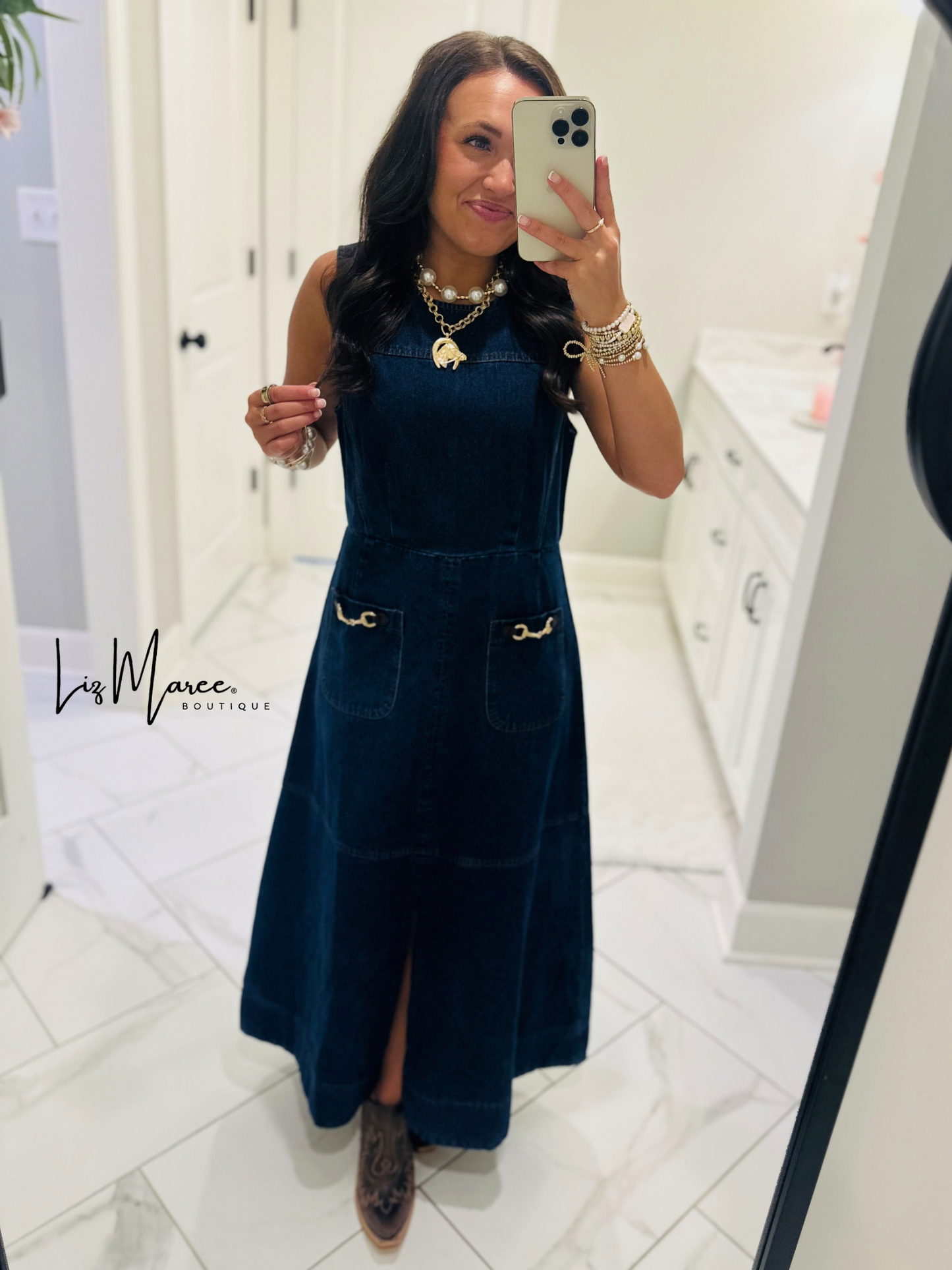 The Ella Grace Denim Midi Dress