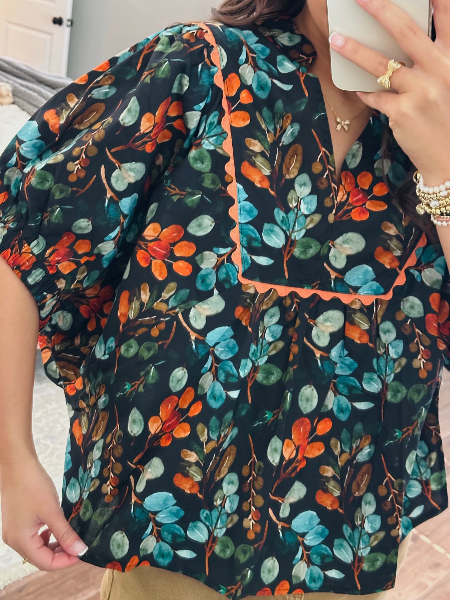 The Autumn Black Floral Top