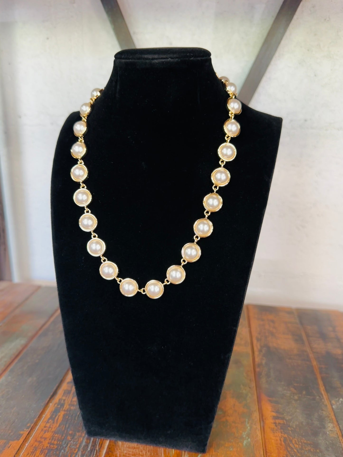 The Pearl + Gold Circle Necklace