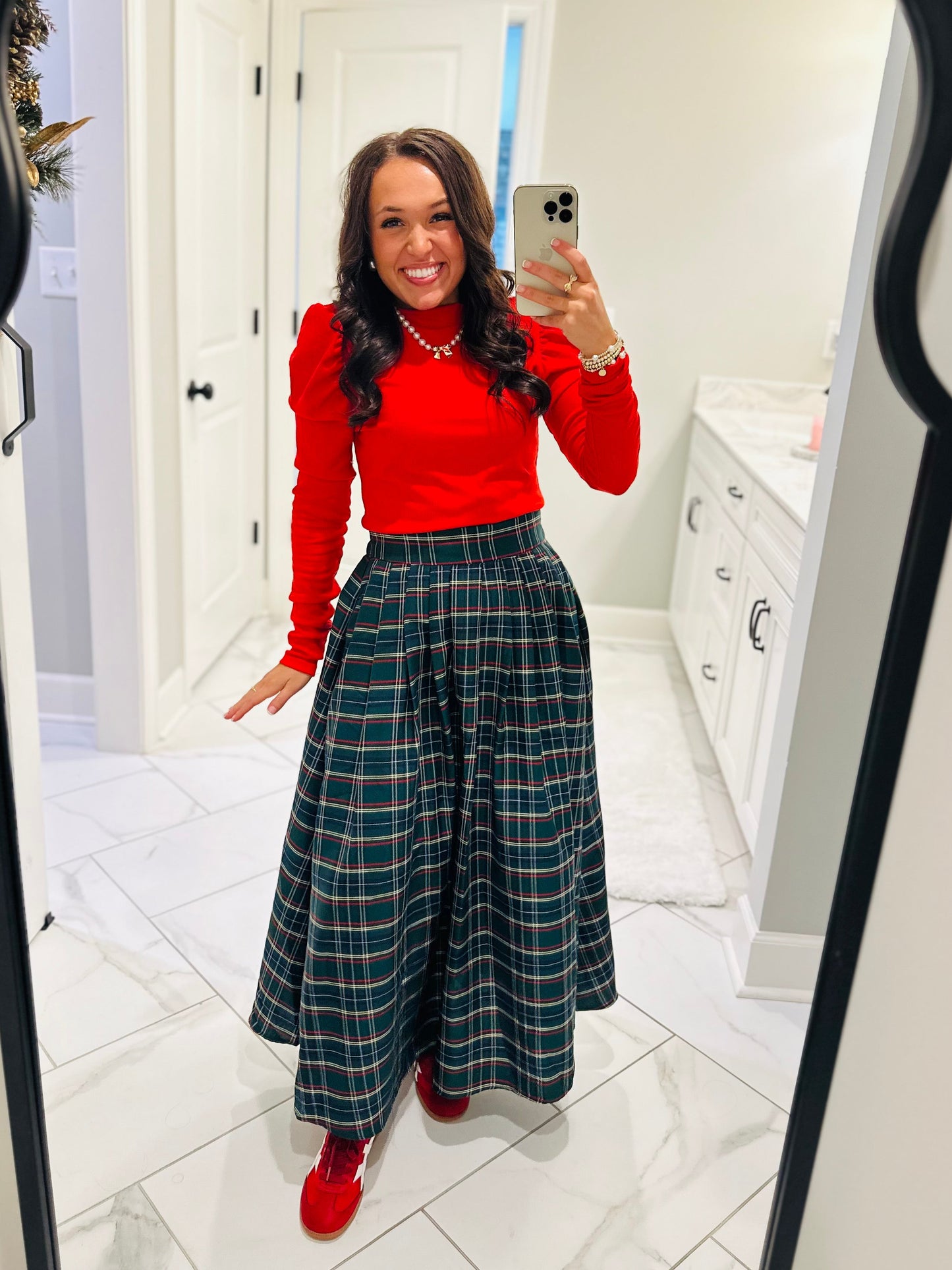 The Neva Red Puff Sleeve Top