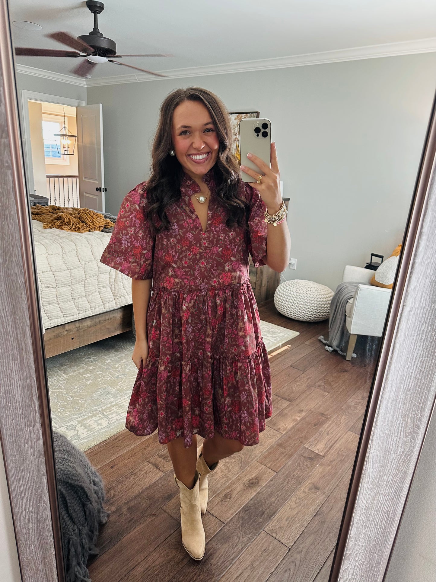 The Everleigh Brown Floral Dress