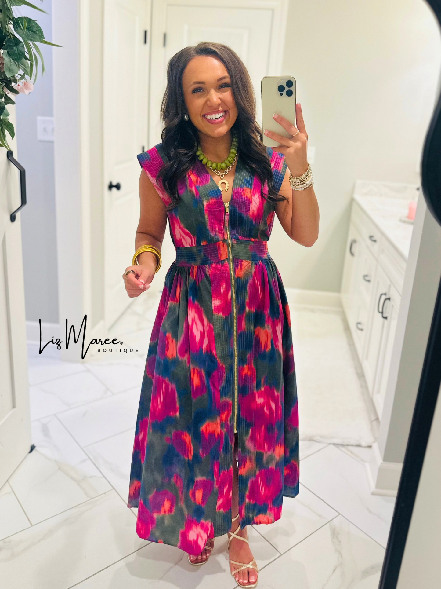 The Libby Magenta Midi Dress
