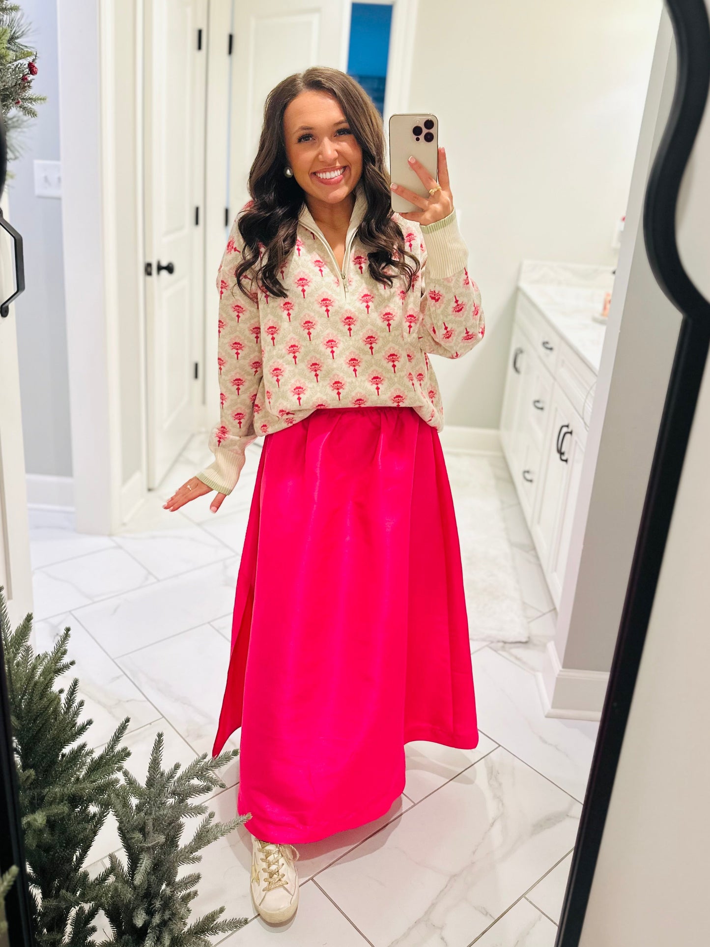 The Oakley Floral Half Zip Pullover