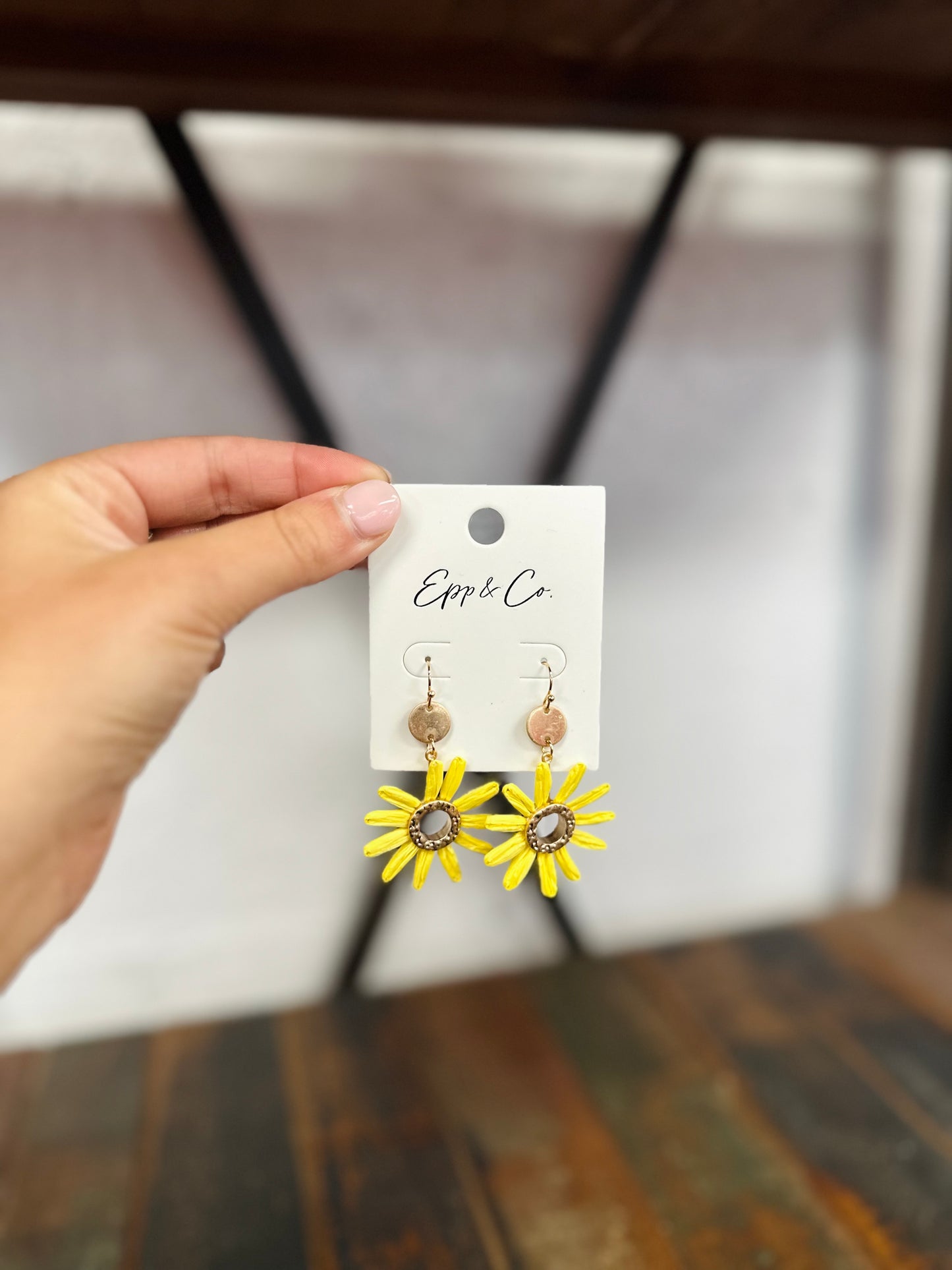 Yellow Raffia Flower Drops