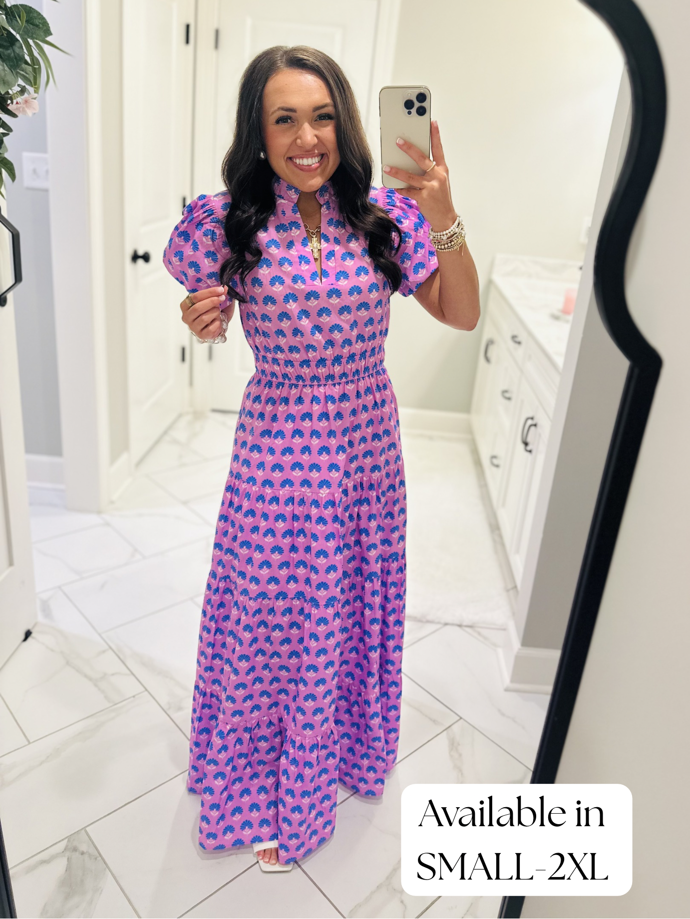 The Maya Lavender Floral Midi Dress