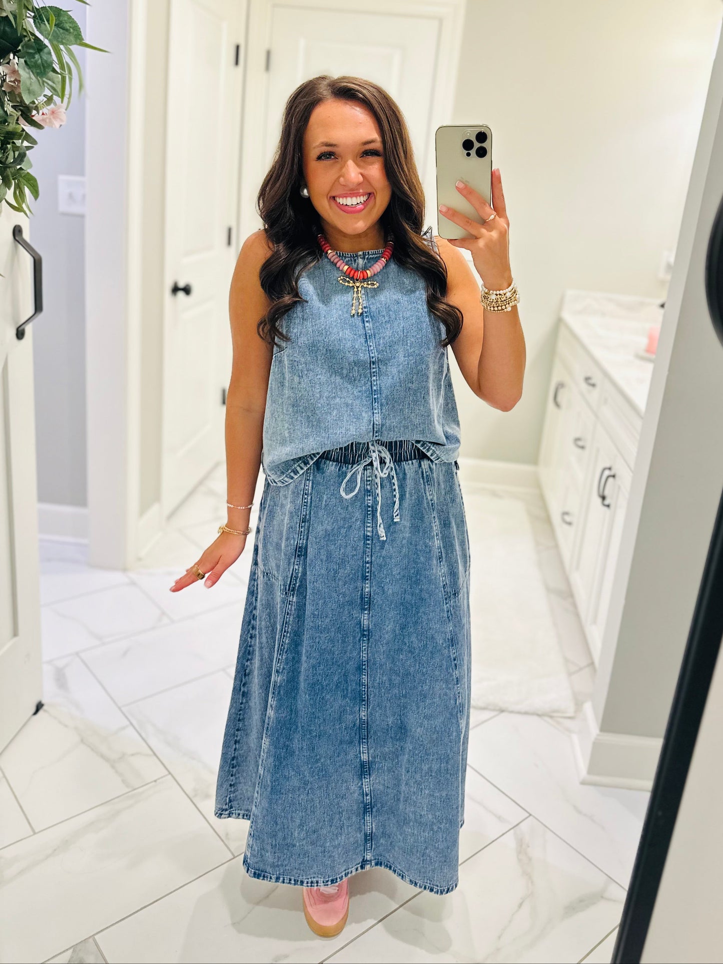 The Sadie Rae Denim Top + Skirt Set