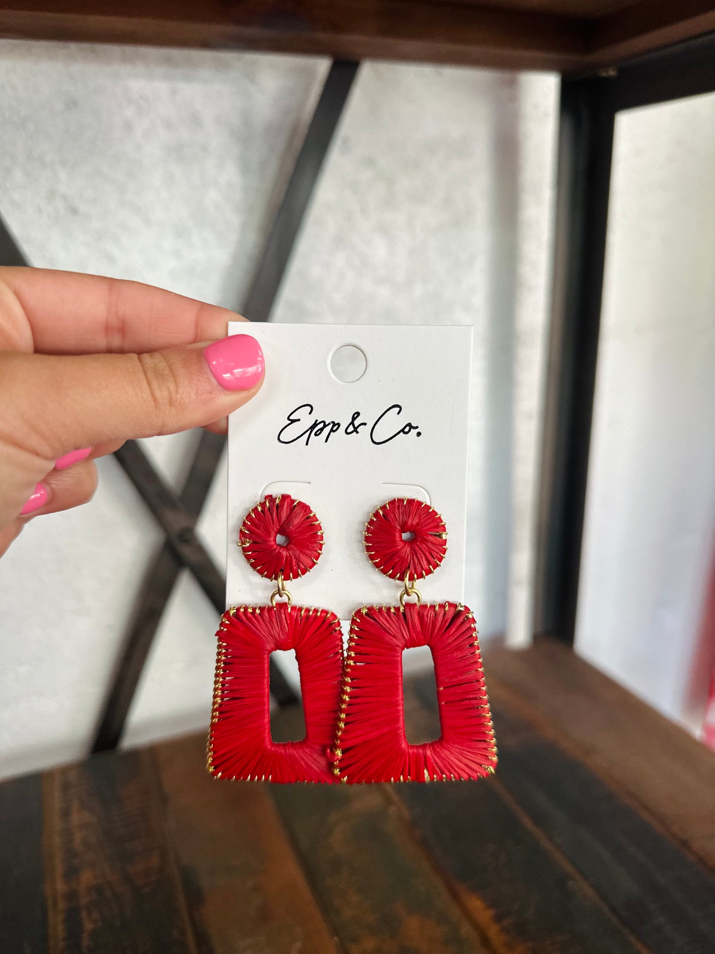 Red Bell Raffia Drops