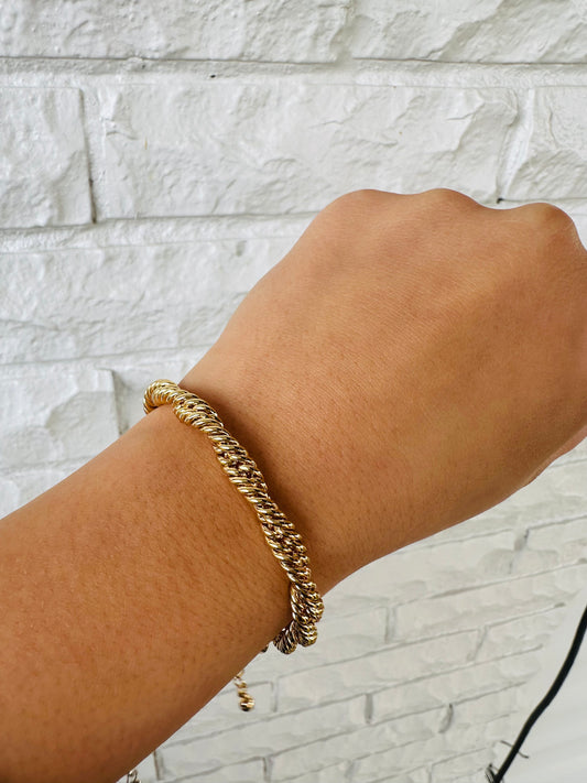 Gold Twist Chain Bracelet