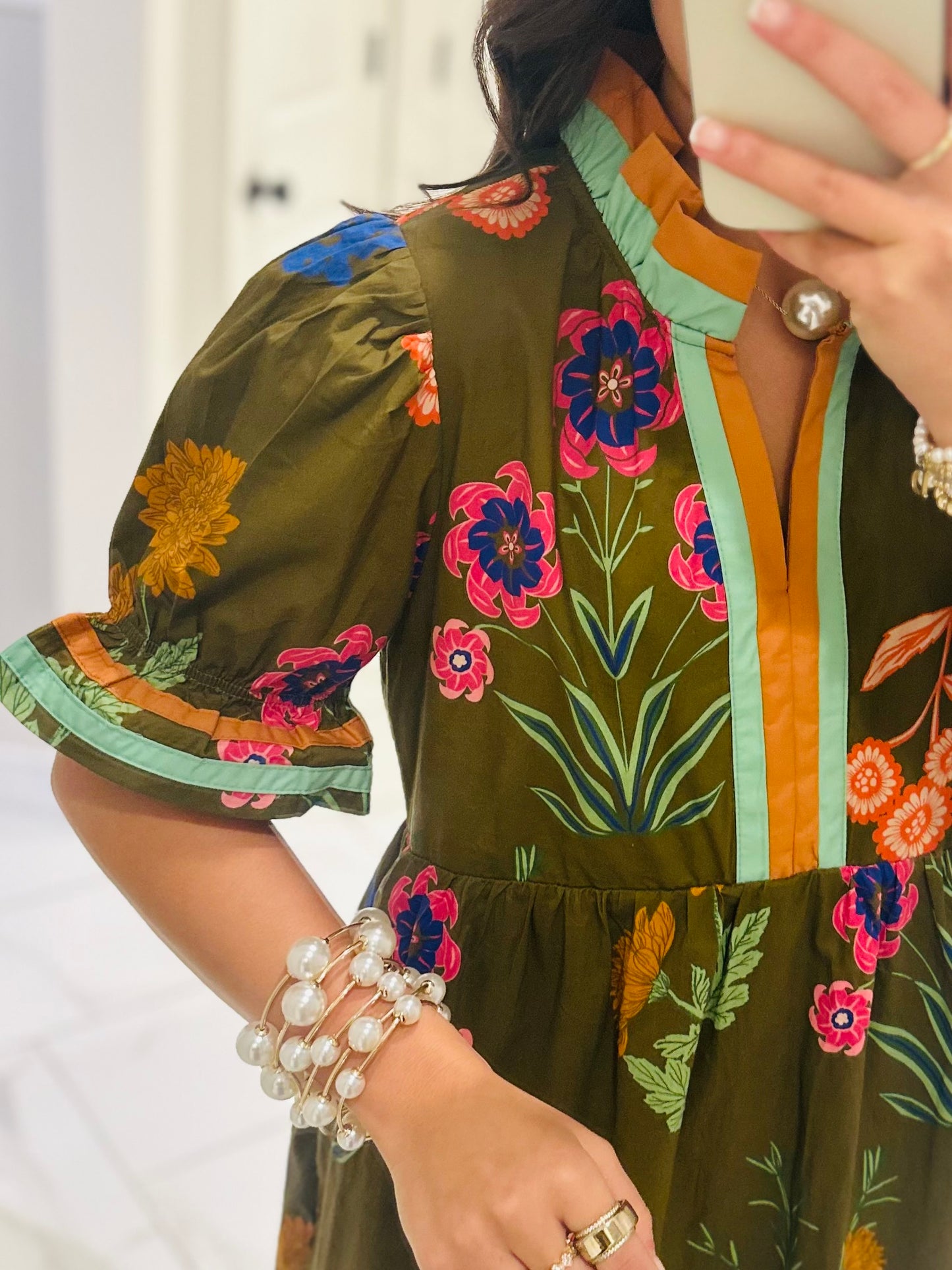 The Mattie Brown Floral Midi Dress