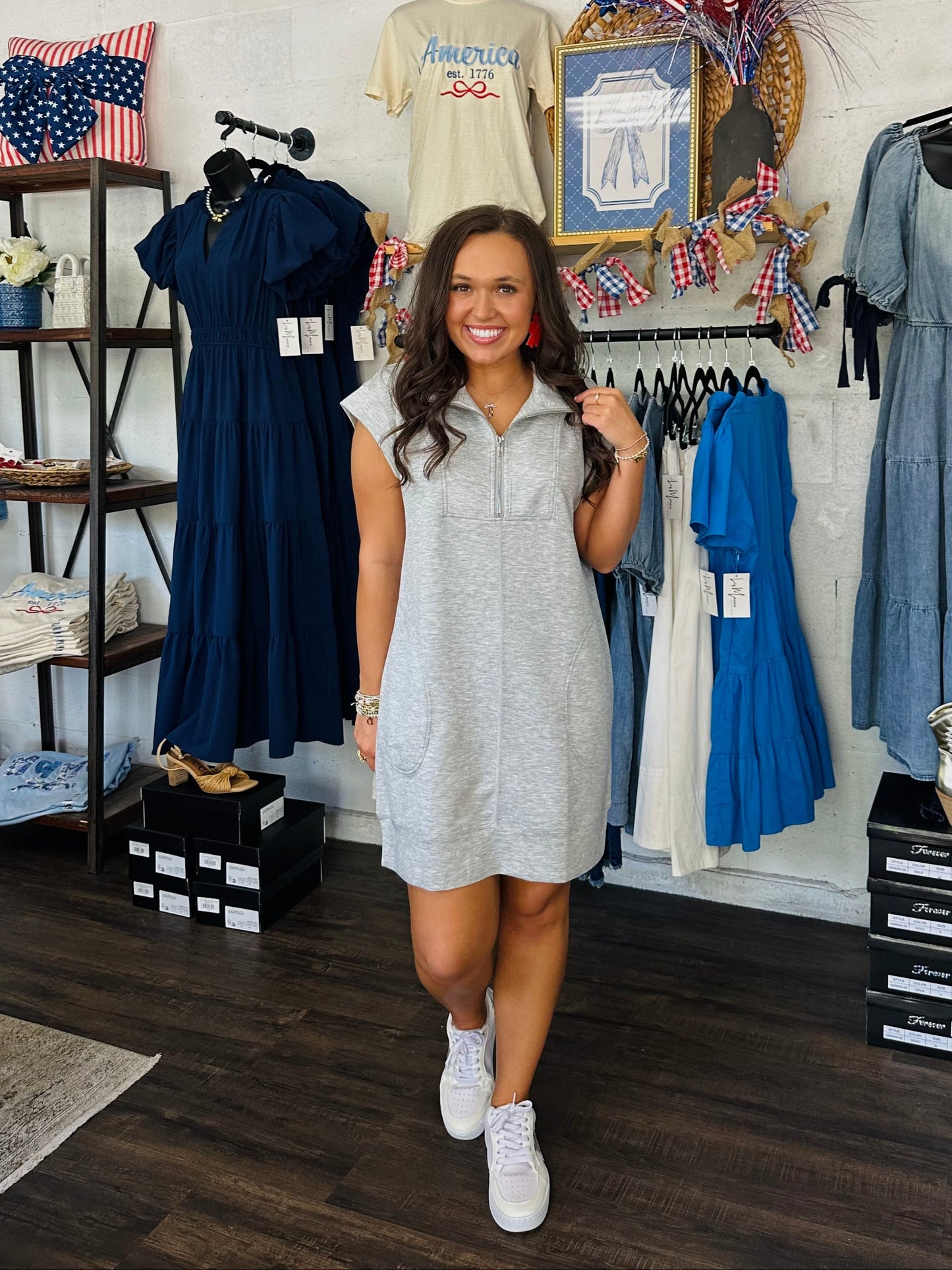 The Annie Grey Quarter Zip Dress