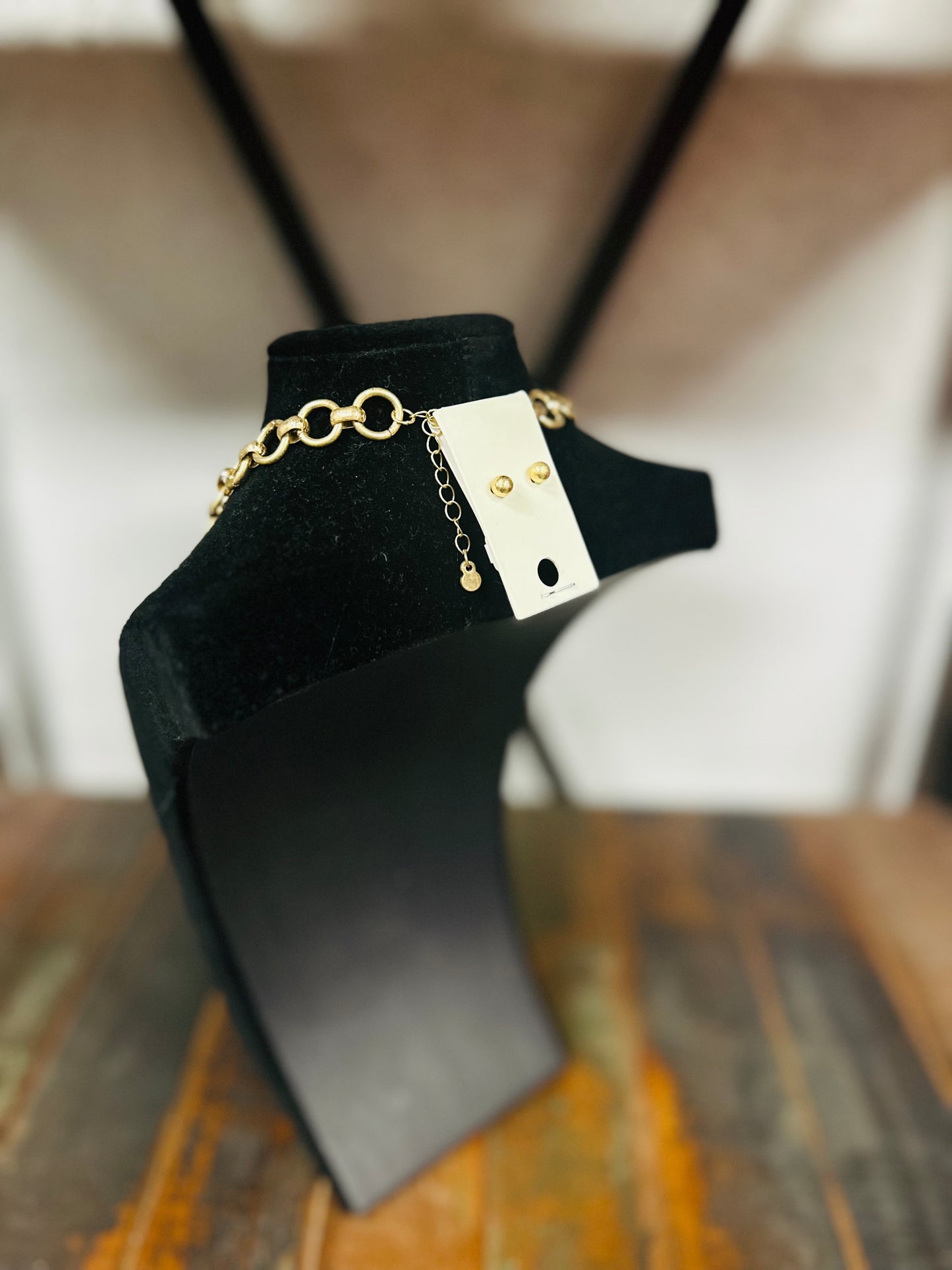 Teal Square Stone Pendant Necklace