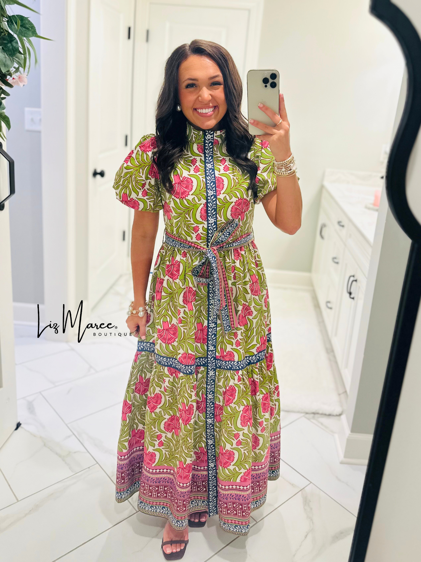 The Kennedy Green Floral Maxi Dress