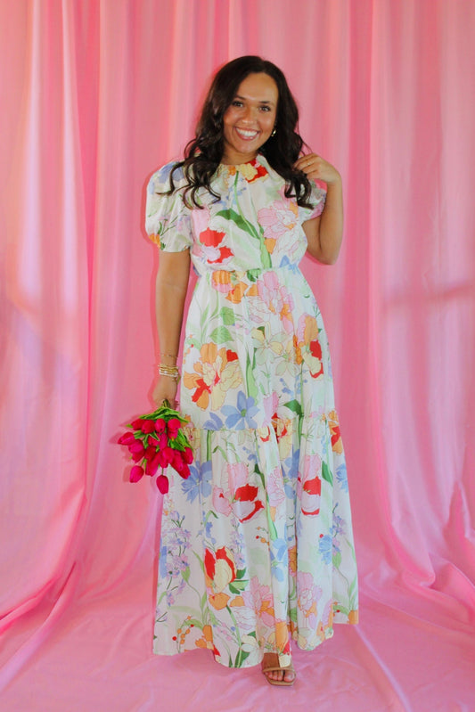 The Clara Floral Garden Tiered Maxi Dress