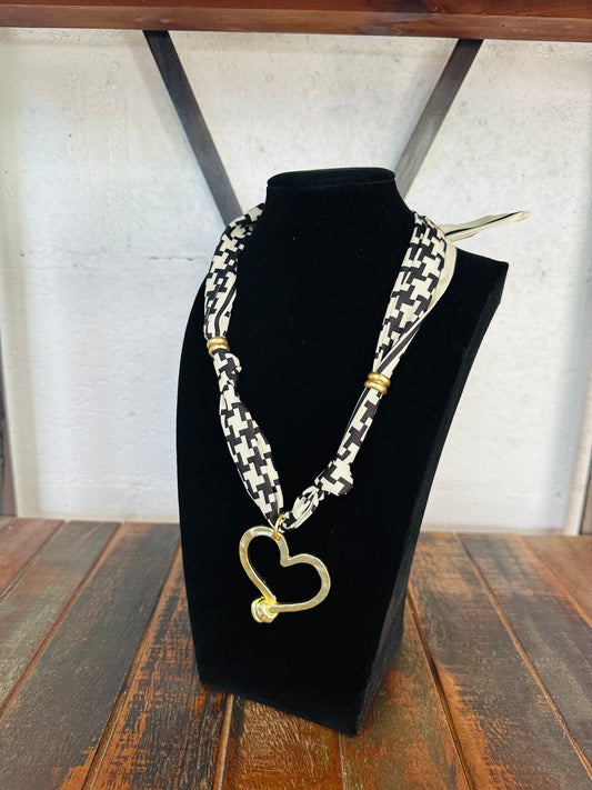 Elegant Geometric Silk Scarf Necklace