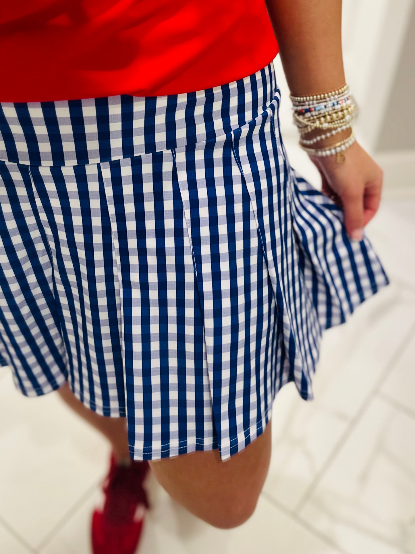 The Jackie Royal Blue Gingham Skort