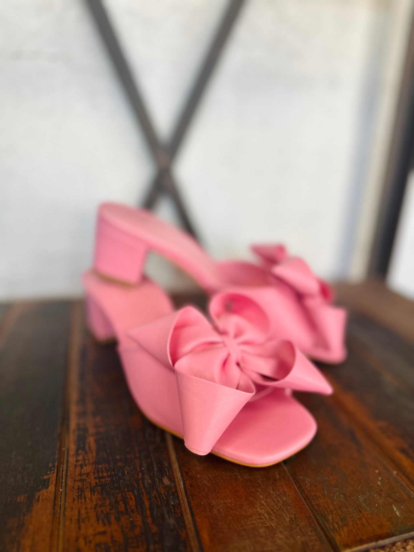 The Flora Pink Bow Heels