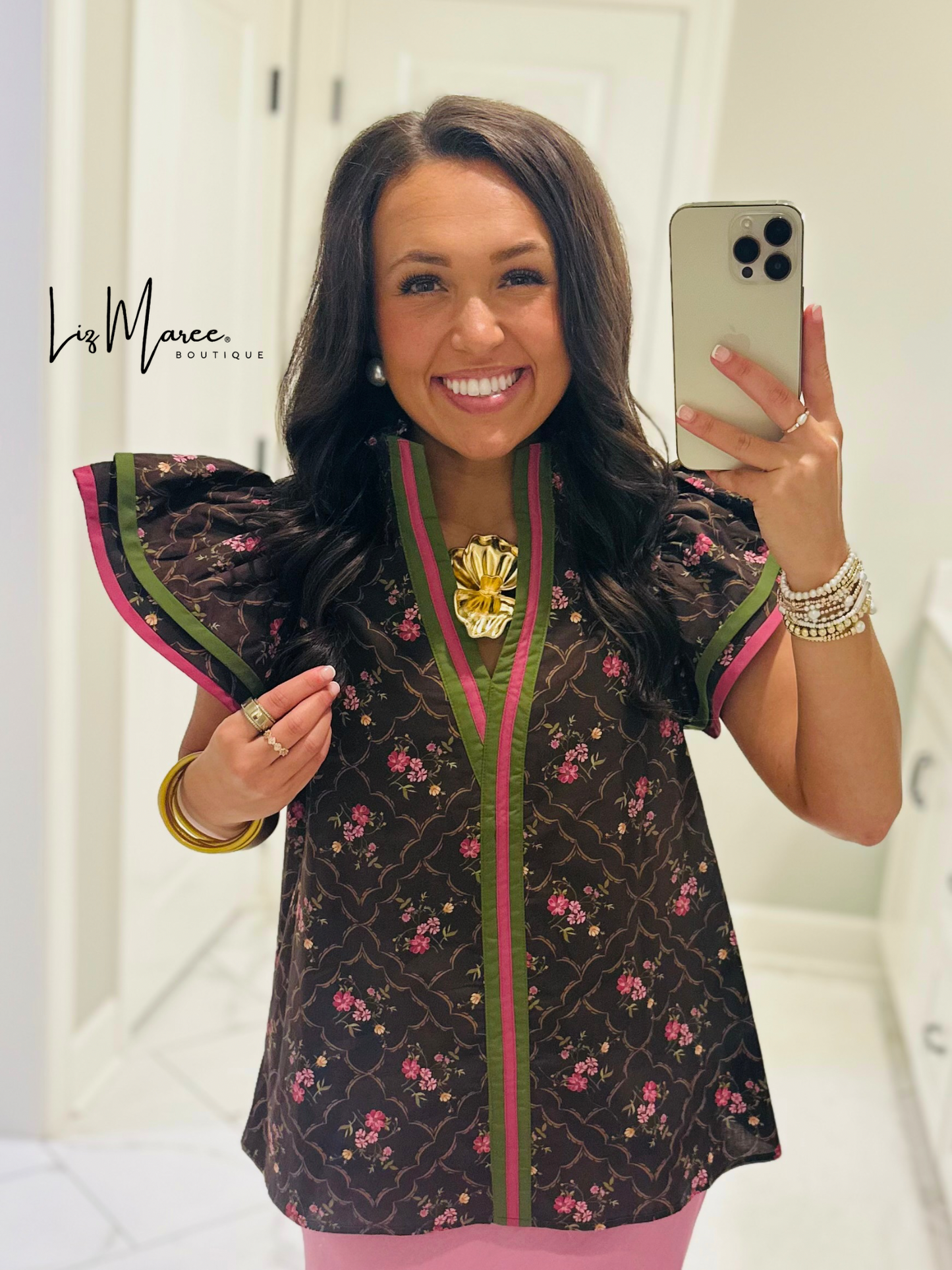 The Luci Brown Floral Top