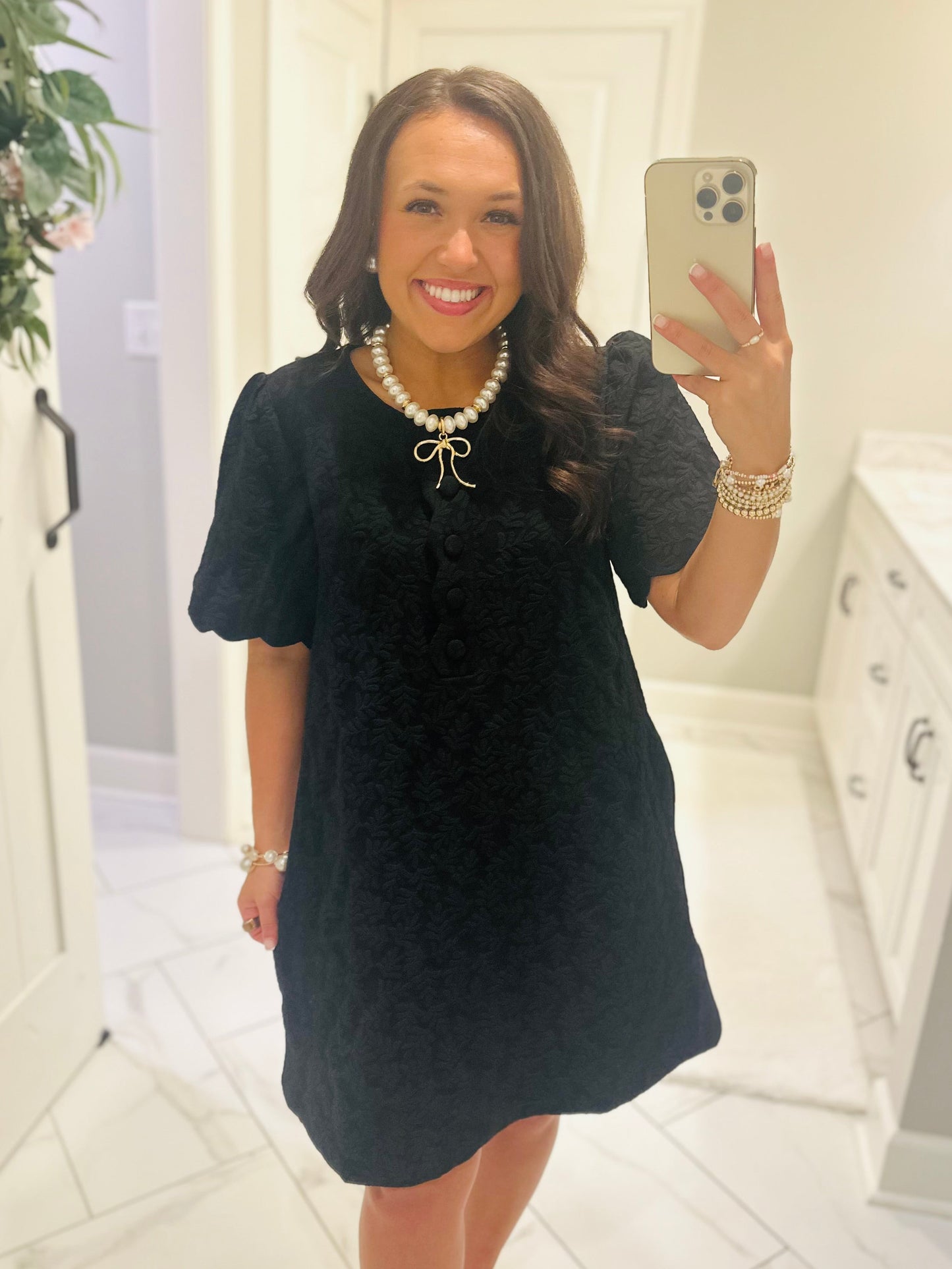 The Baylor Black Jacquard Dress