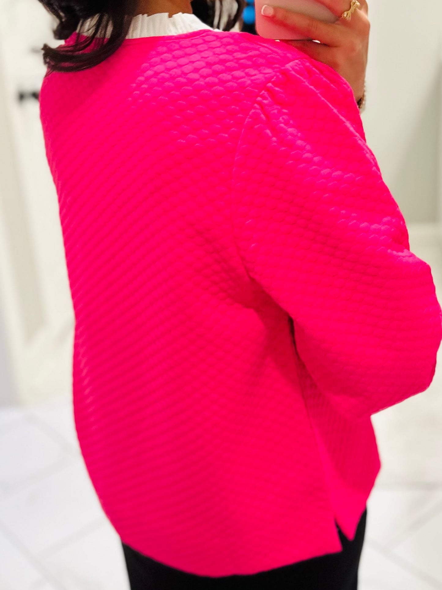 The Zayla Hot Pink Bow Top