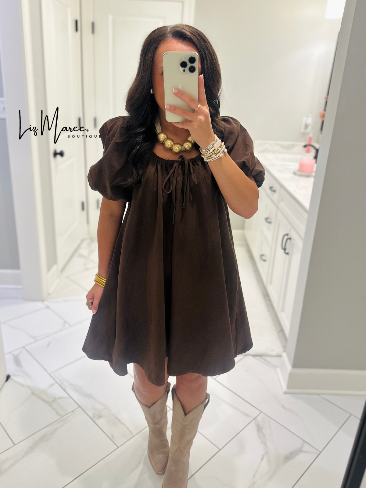 The Cami Chocolate Brown Babydoll Dress