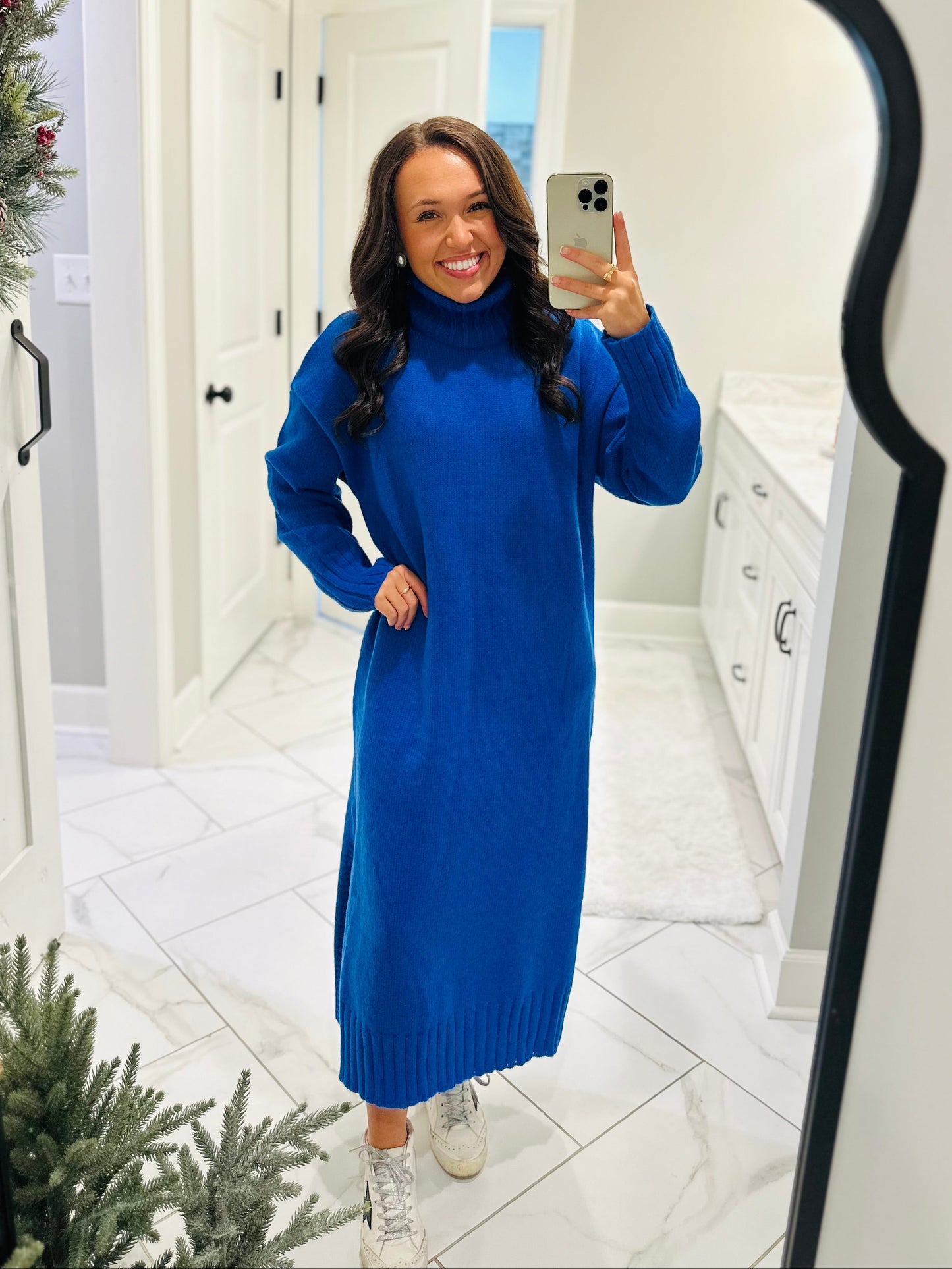 The Wrenlee Turtleneck Sweater Midi Dress