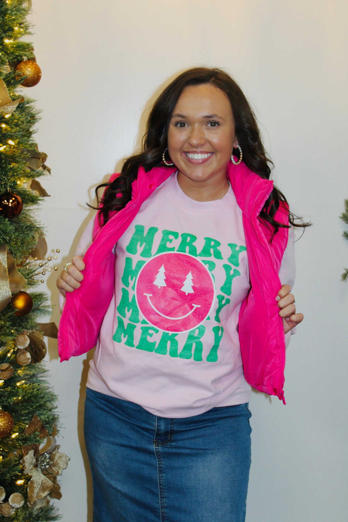 Pink Merry Smiley Sweatshirt