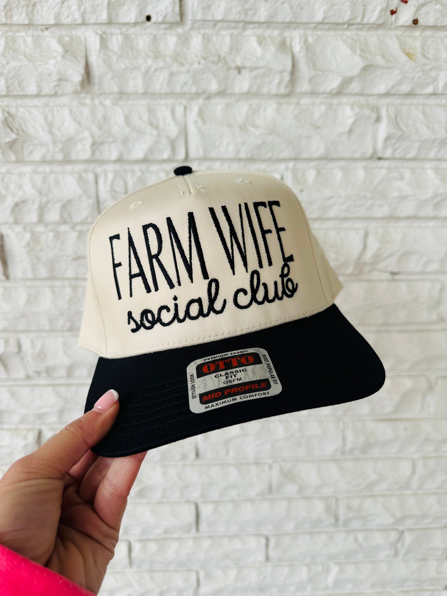 Black 'Farm Wife Social Club' Embroidered Trucker Hat