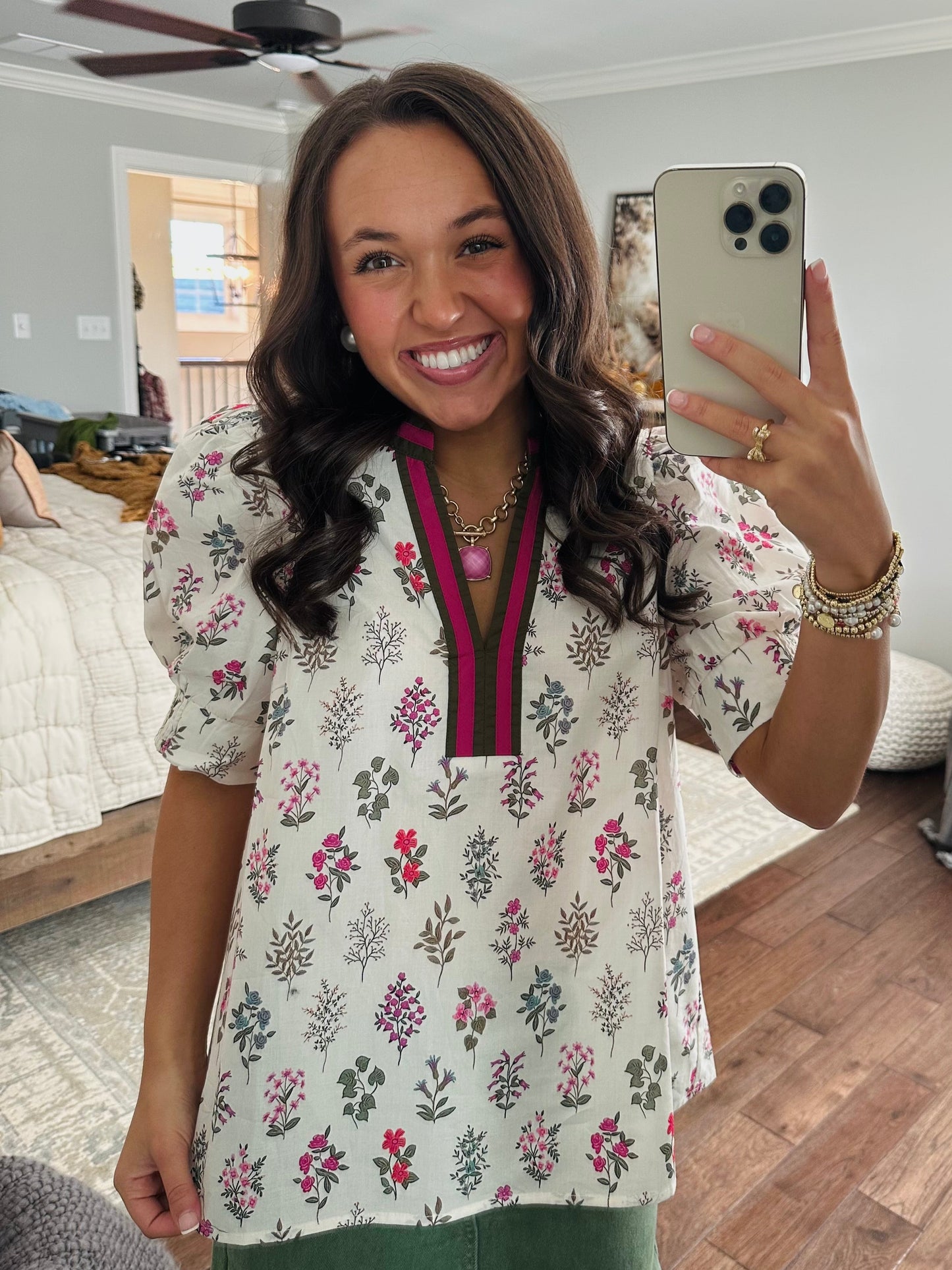 The Bree Floral Puff Sleeve Top