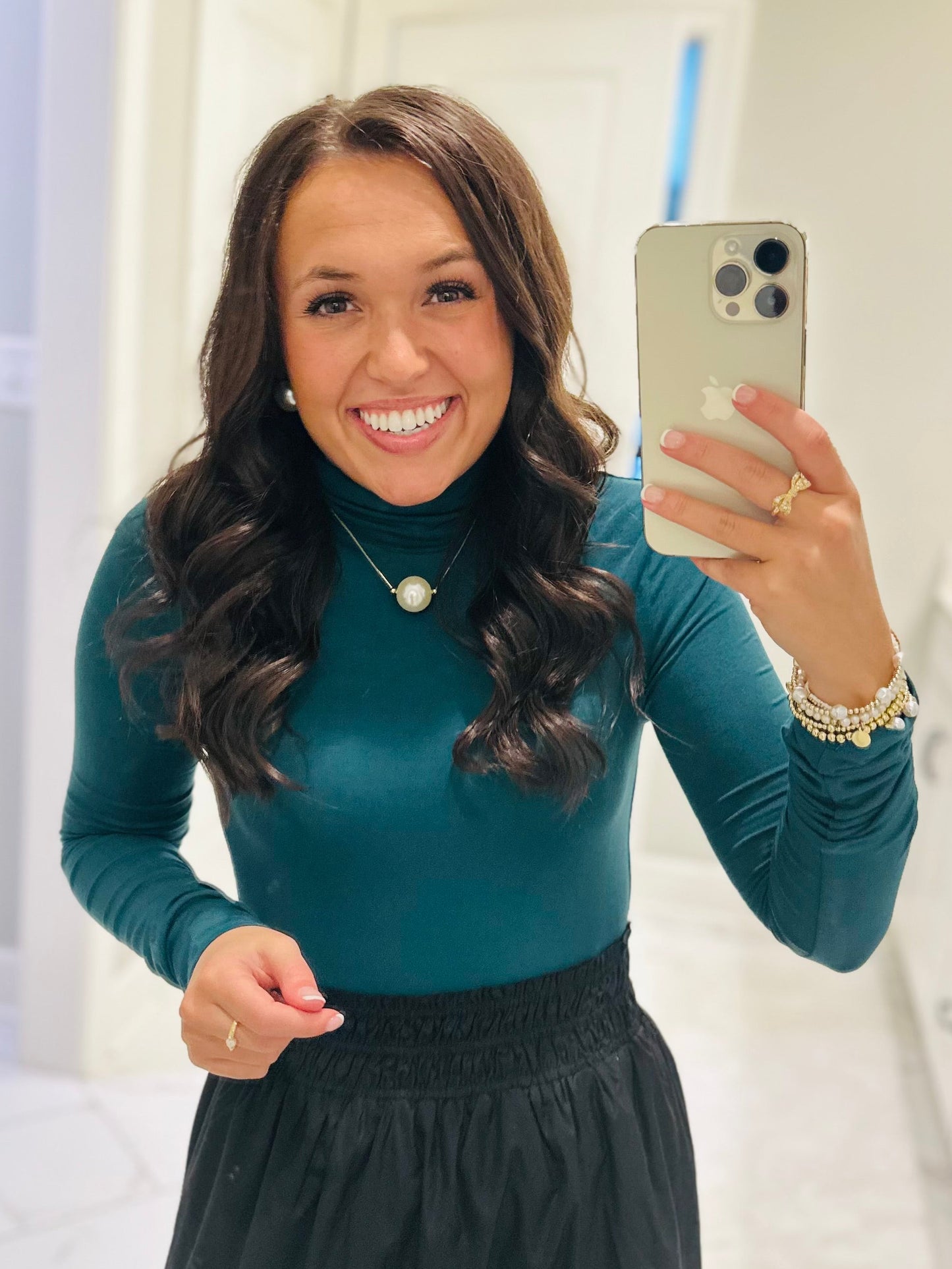 The Hunter Green Long Sleeve Turtleneck Top