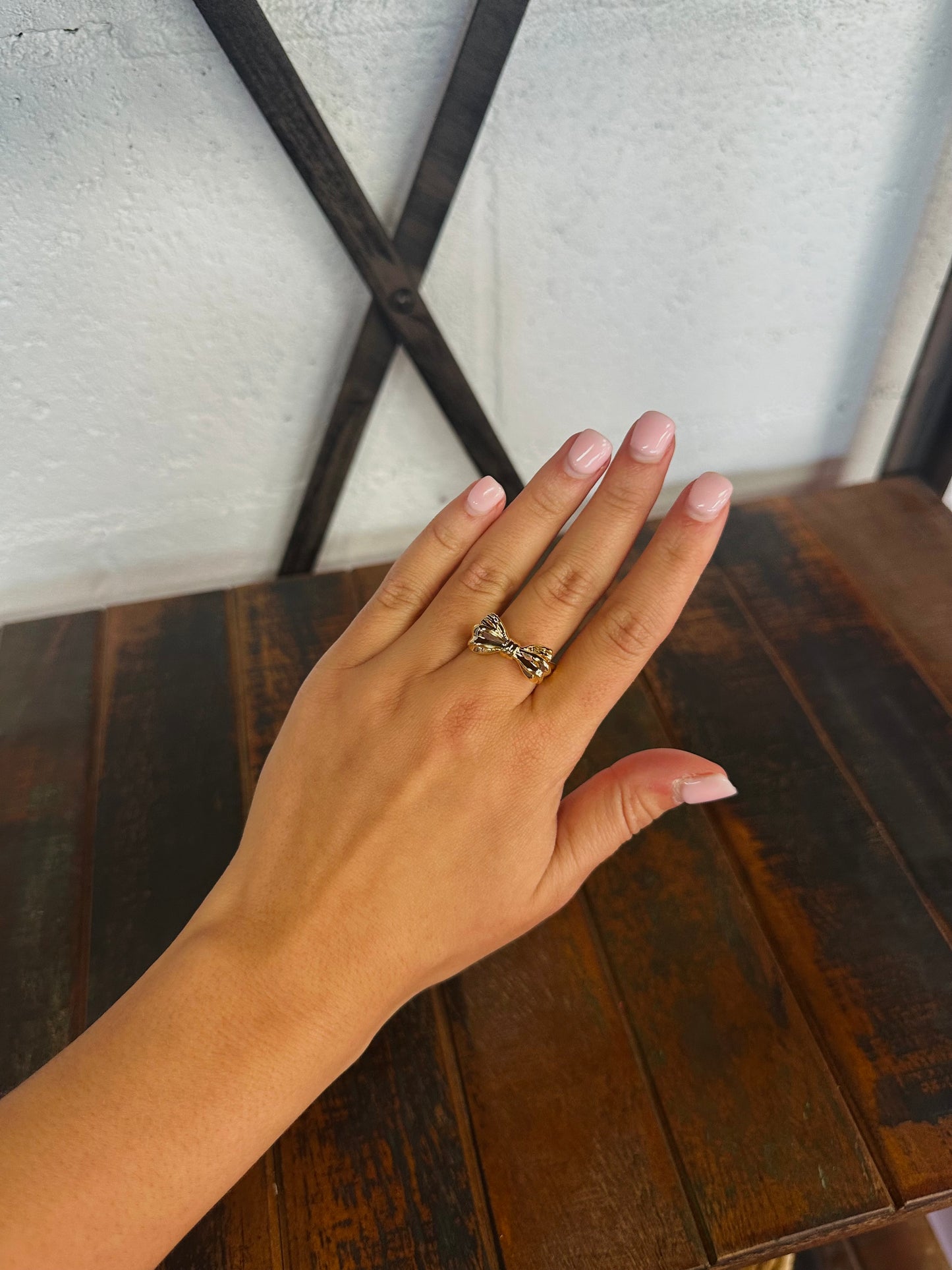 Gold Bow Ribbon Ring