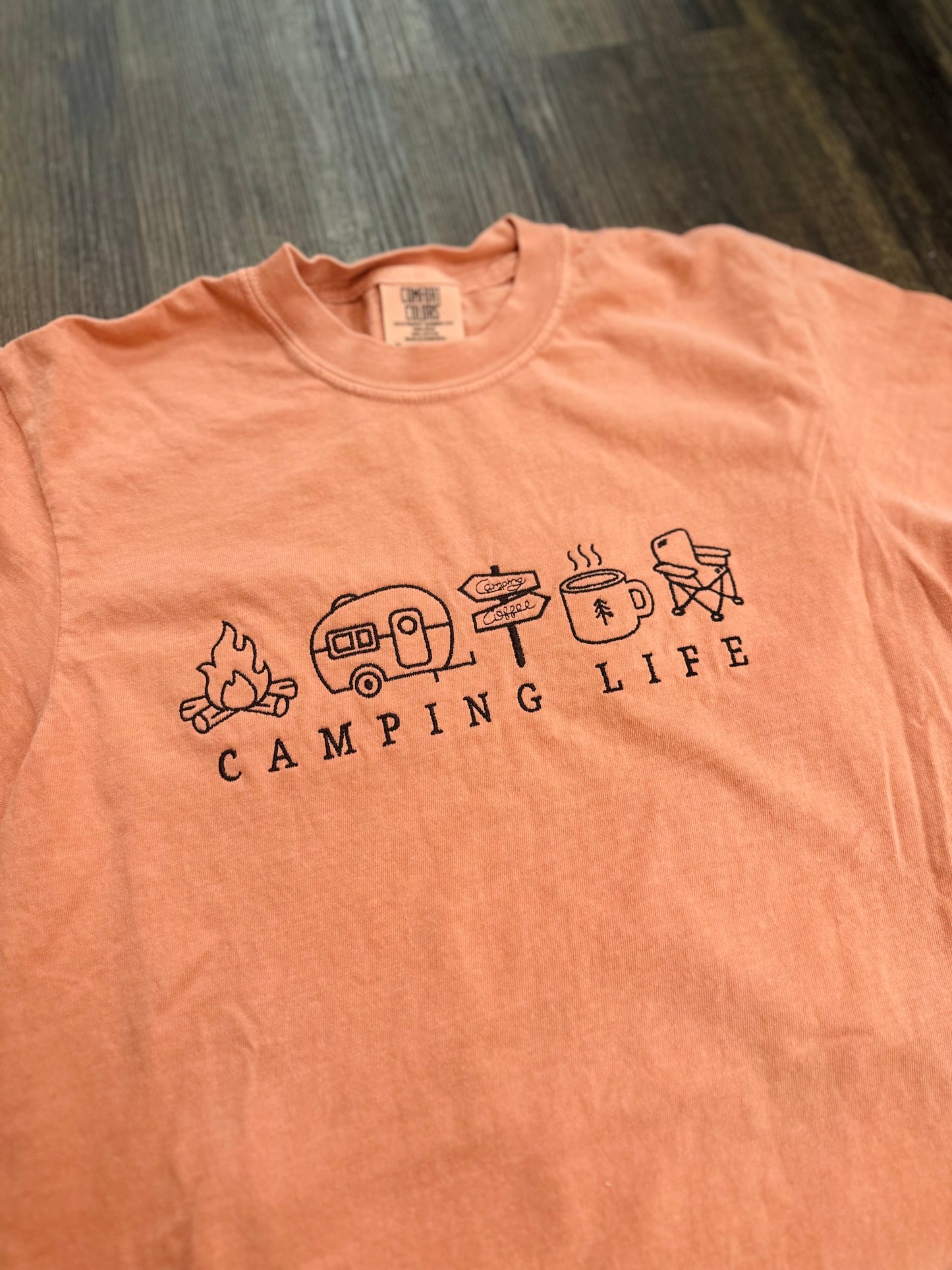 The Camping Life Embroidered Tee