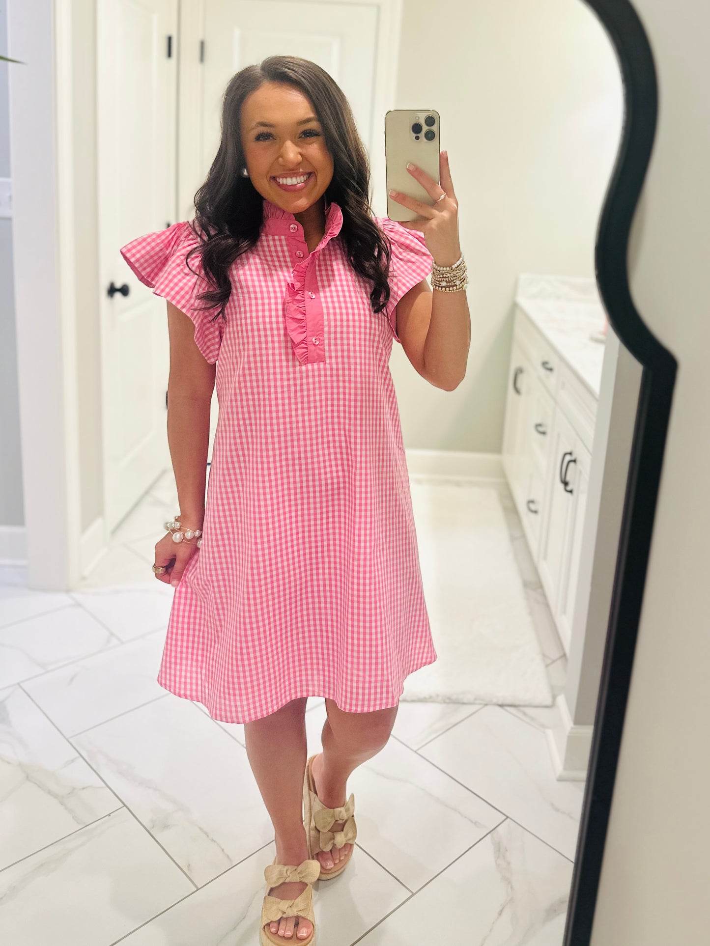 The Meg Pink Gingham Dress